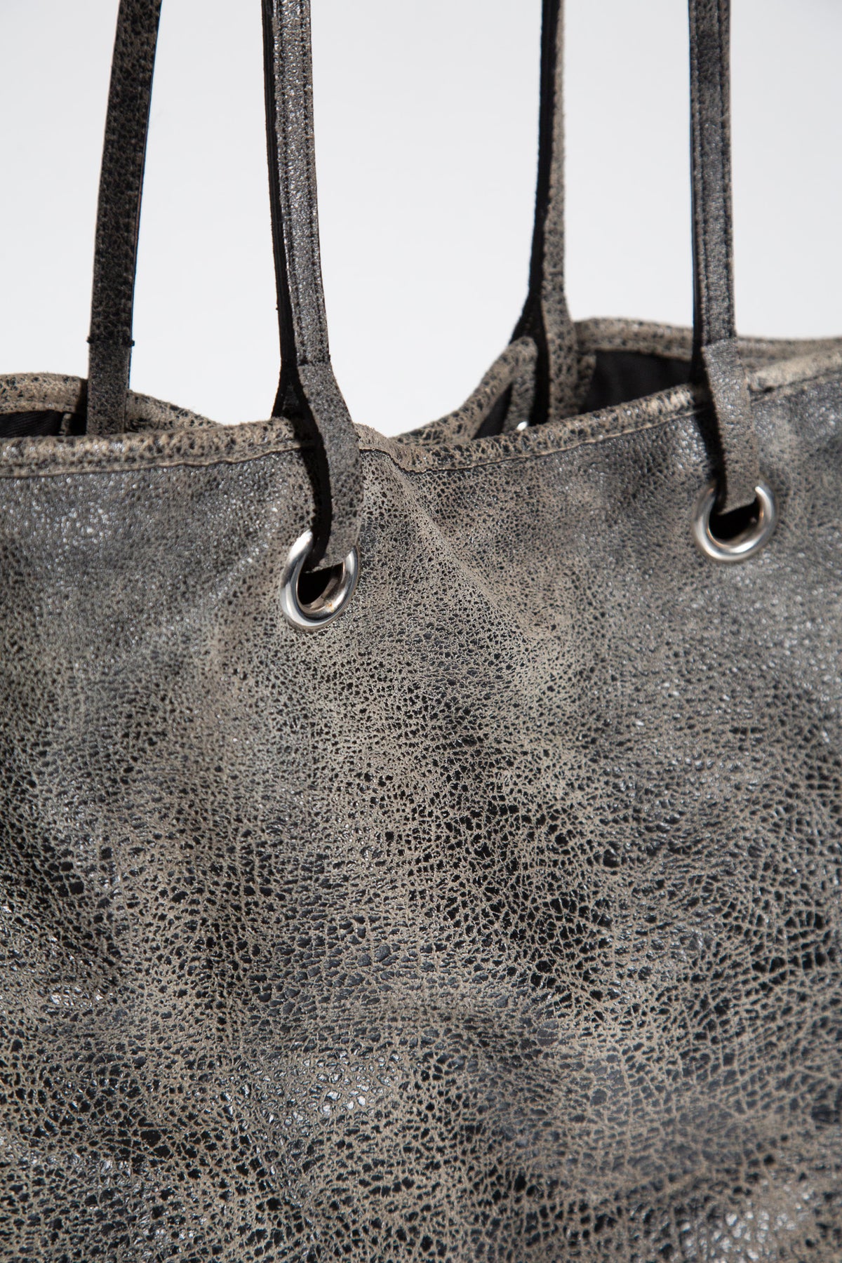 PINKO CRACKED LEATHER TOTE BAG