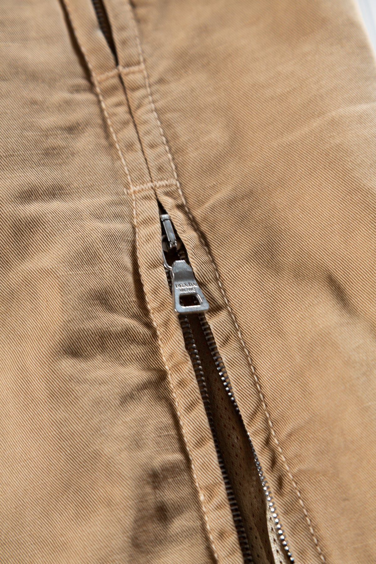 PRADA 2000S ZIP DETAIL MIDI SKIRT
