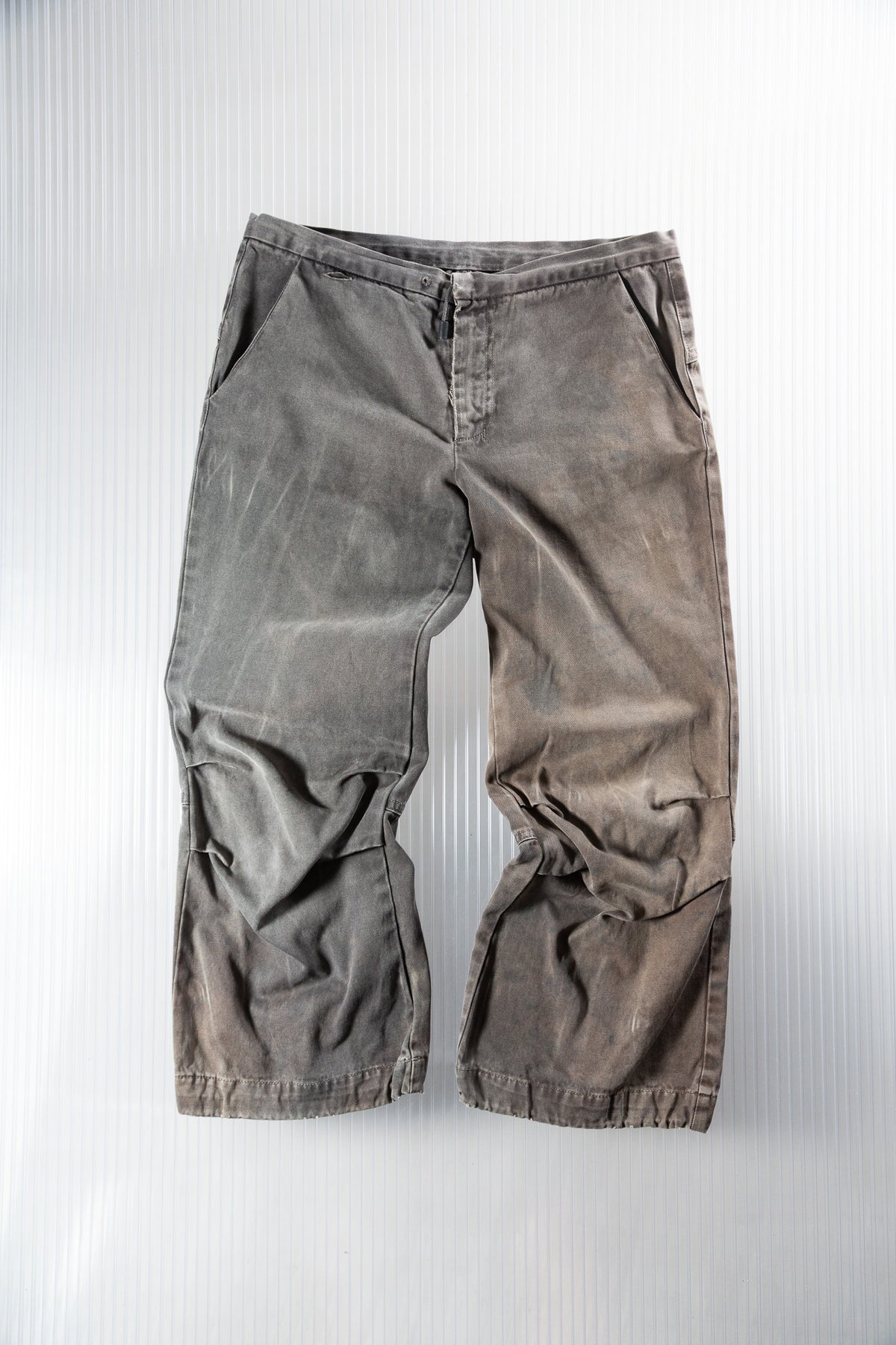 DIESEL DISTRESSED WIDE-LEG PANTS