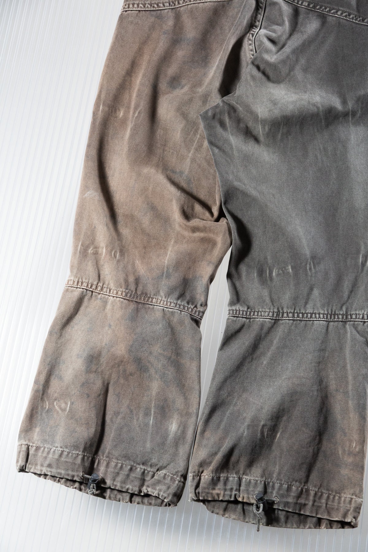 DIESEL DISTRESSED WIDE-LEG PANTS