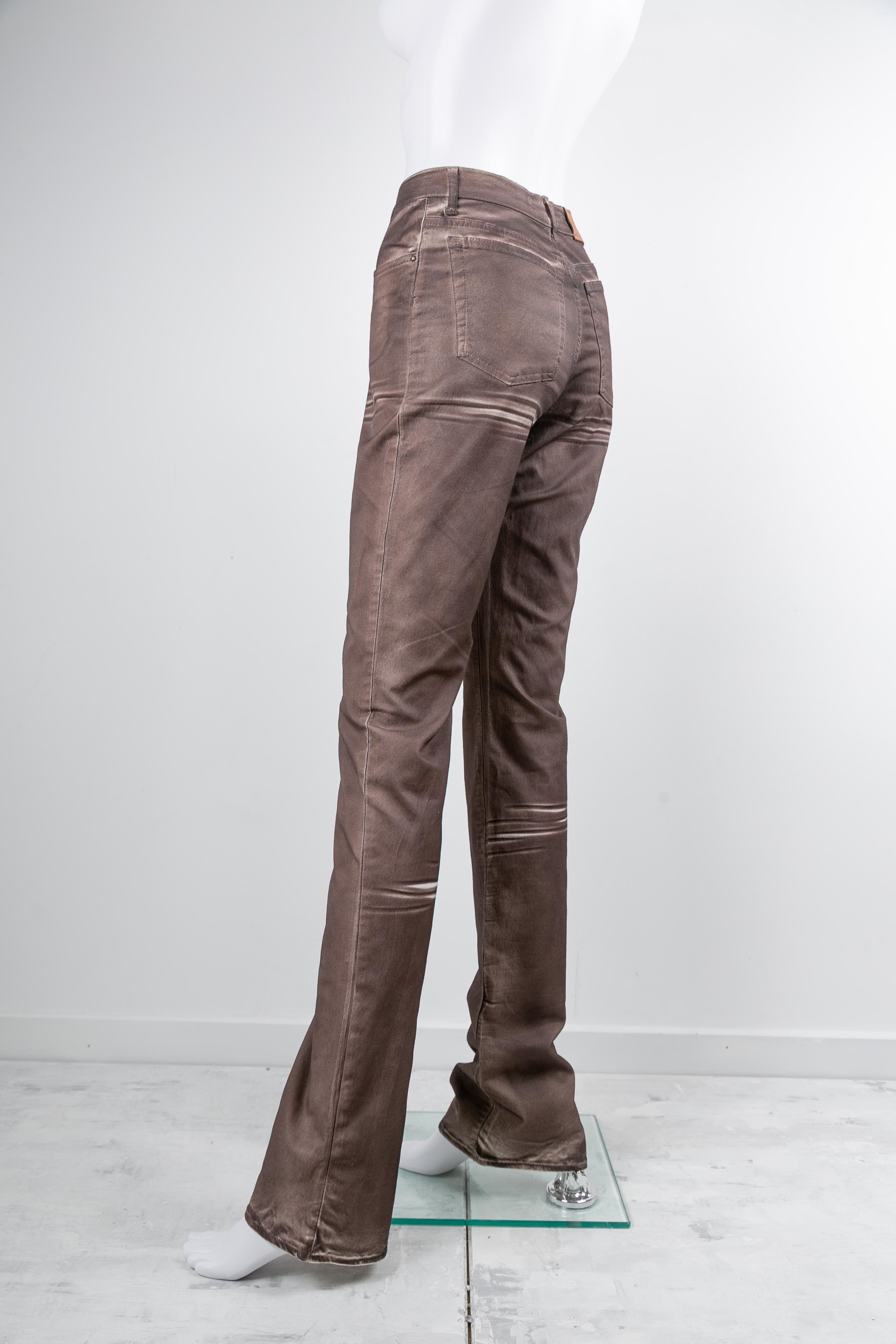 2000s BROWN WAX PANTS