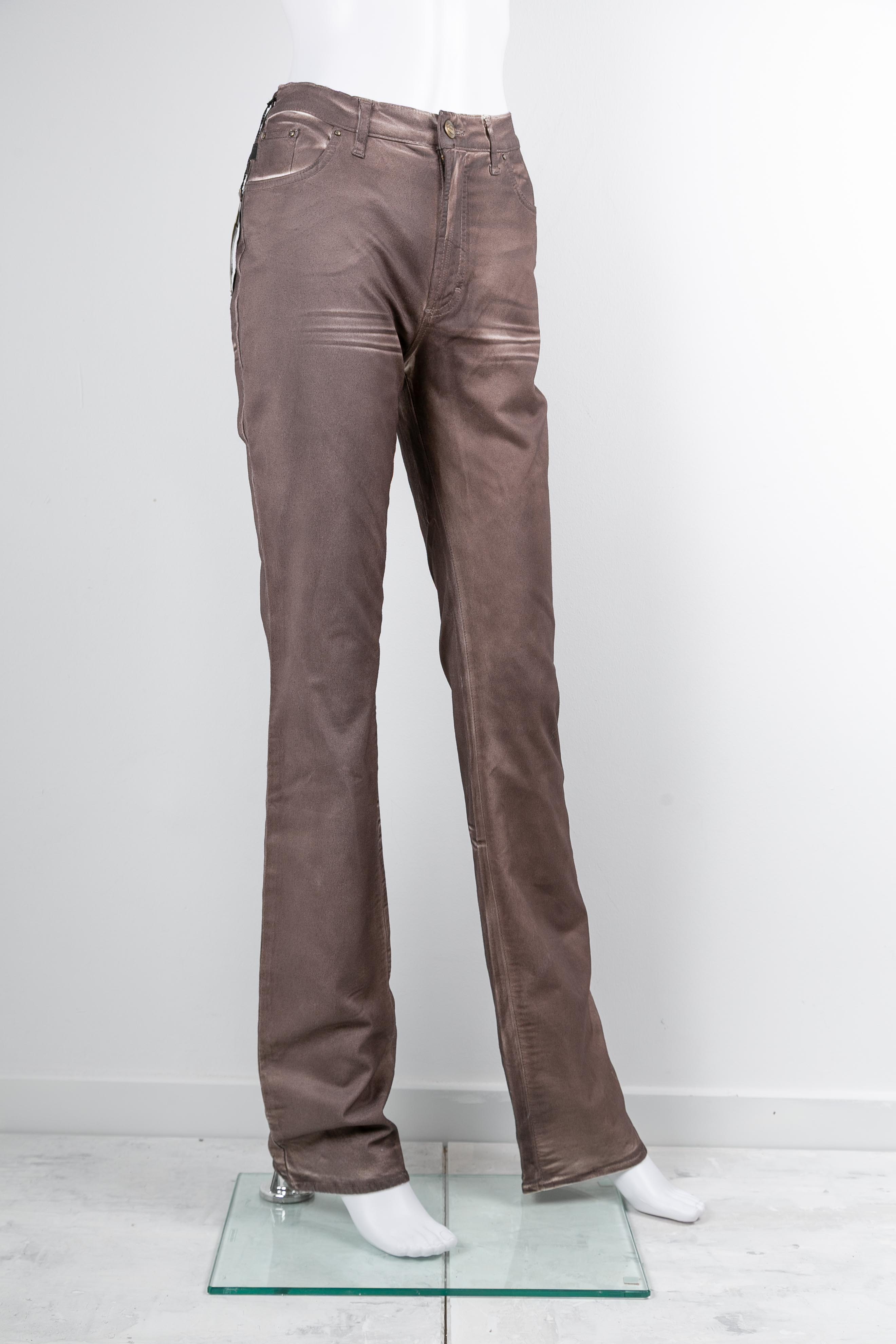 2000s BROWN WAX PANTS