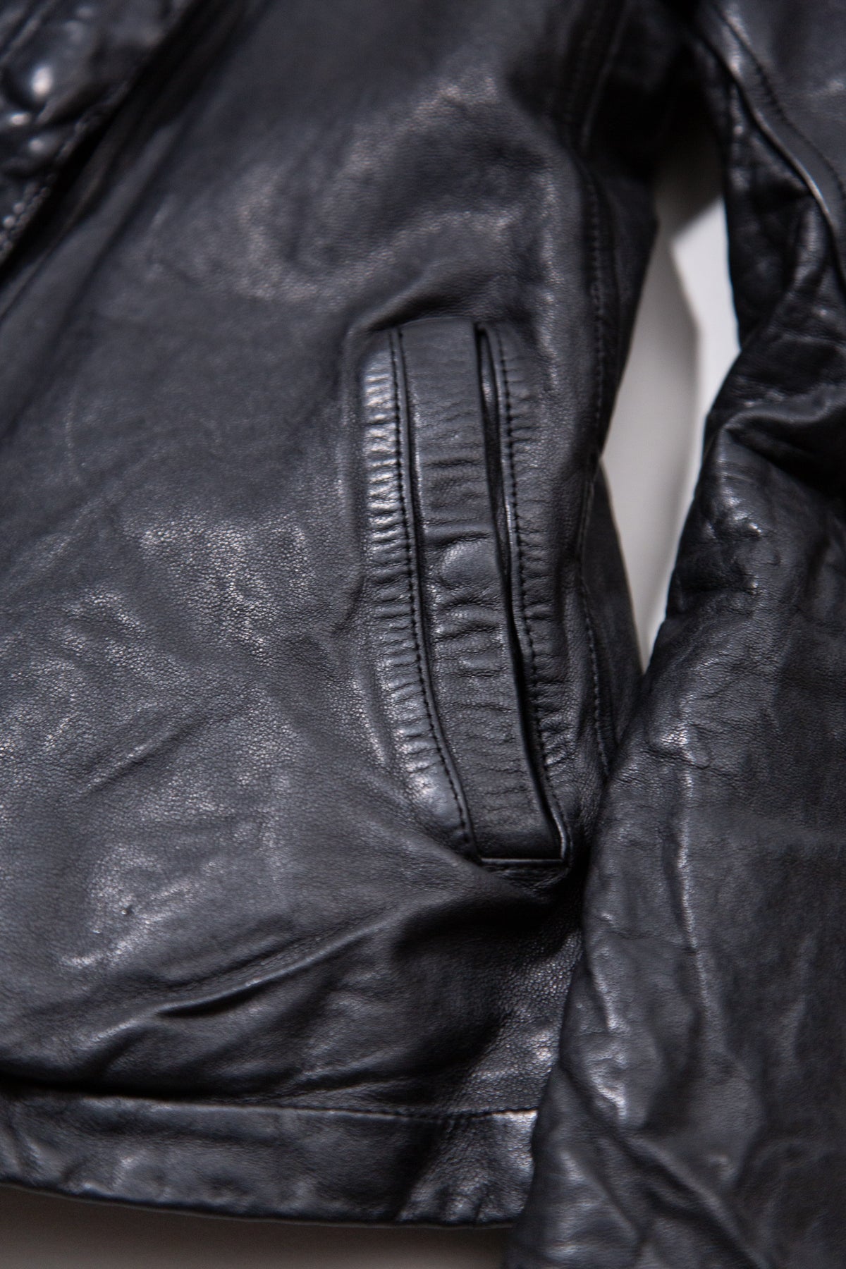 GIORGIO BRATO BLACK ASYMMETRIC LEATHER JACKET