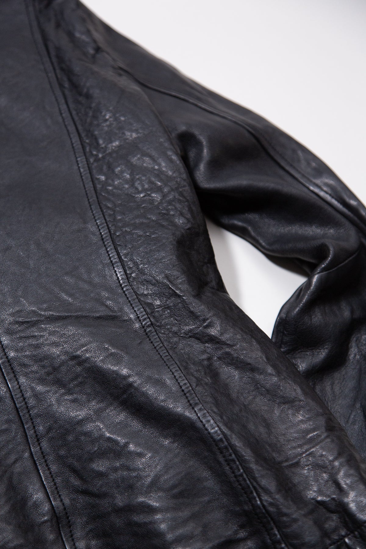 GIORGIO BRATO BLACK ASYMMETRIC LEATHER JACKET