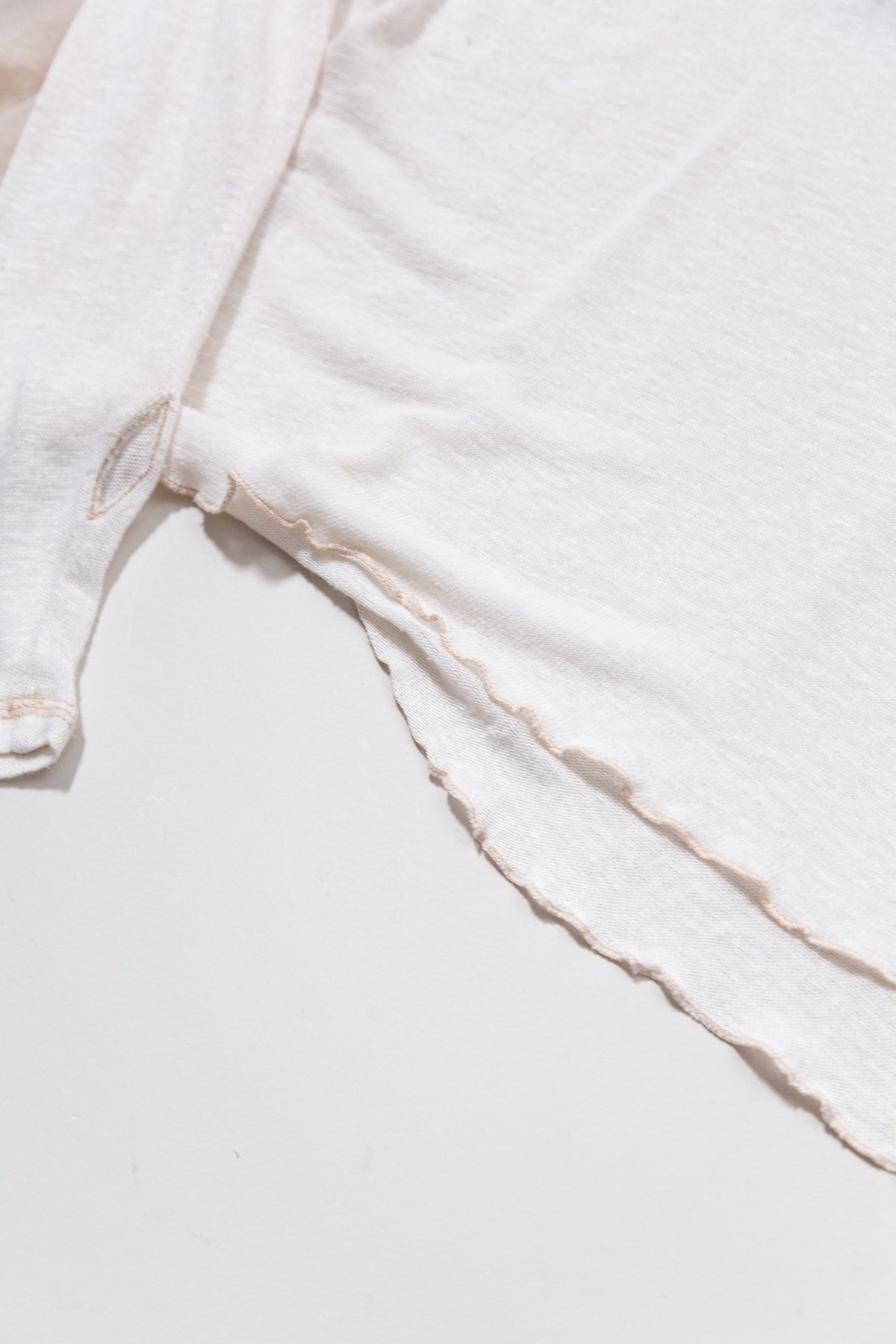 ASYMMETRIC LACE DETAIL LONG TOP