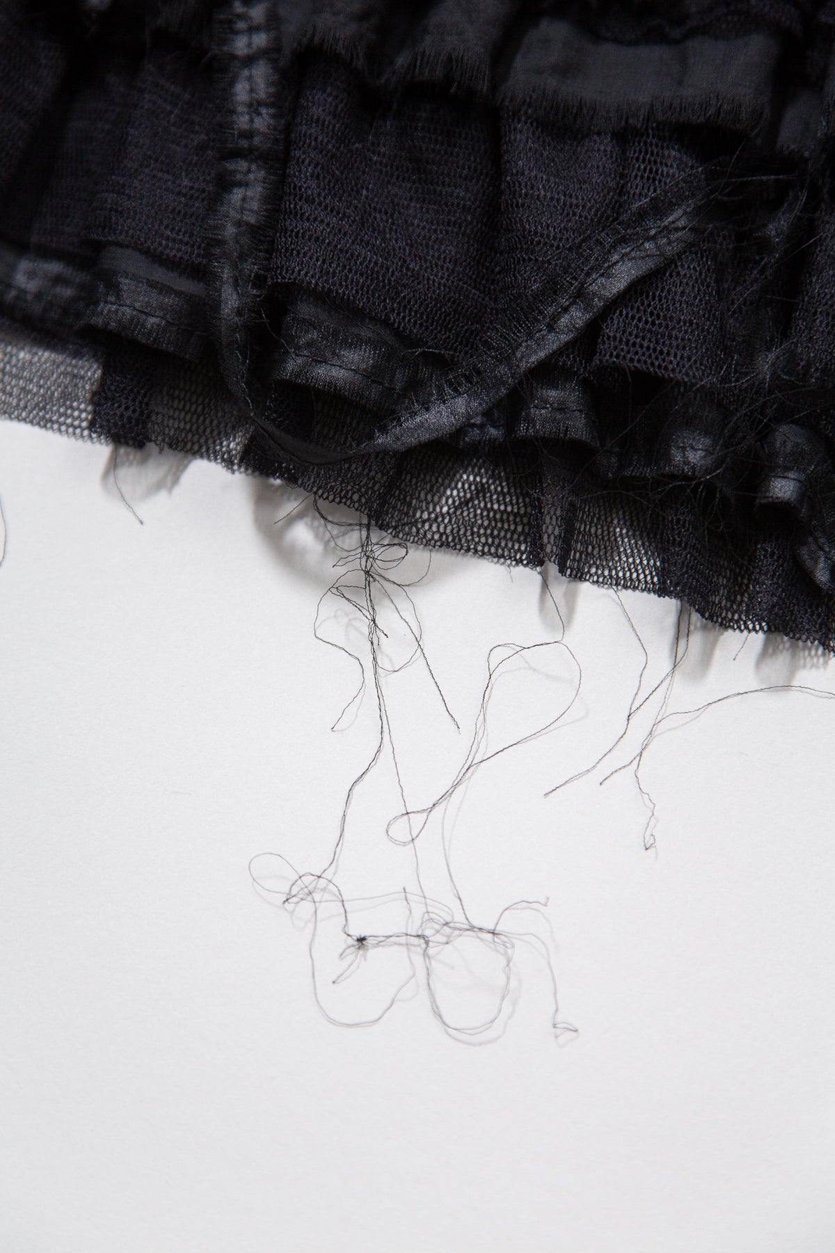 BLACK FEATHER TRIM RUFFLED MINI DRESS