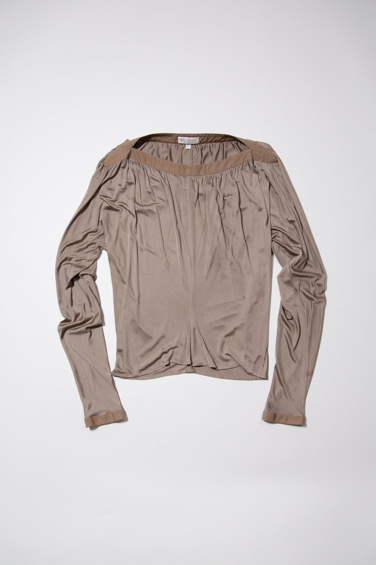 GIANNI VERSACE DRAPED LONG SLEEVE TOP