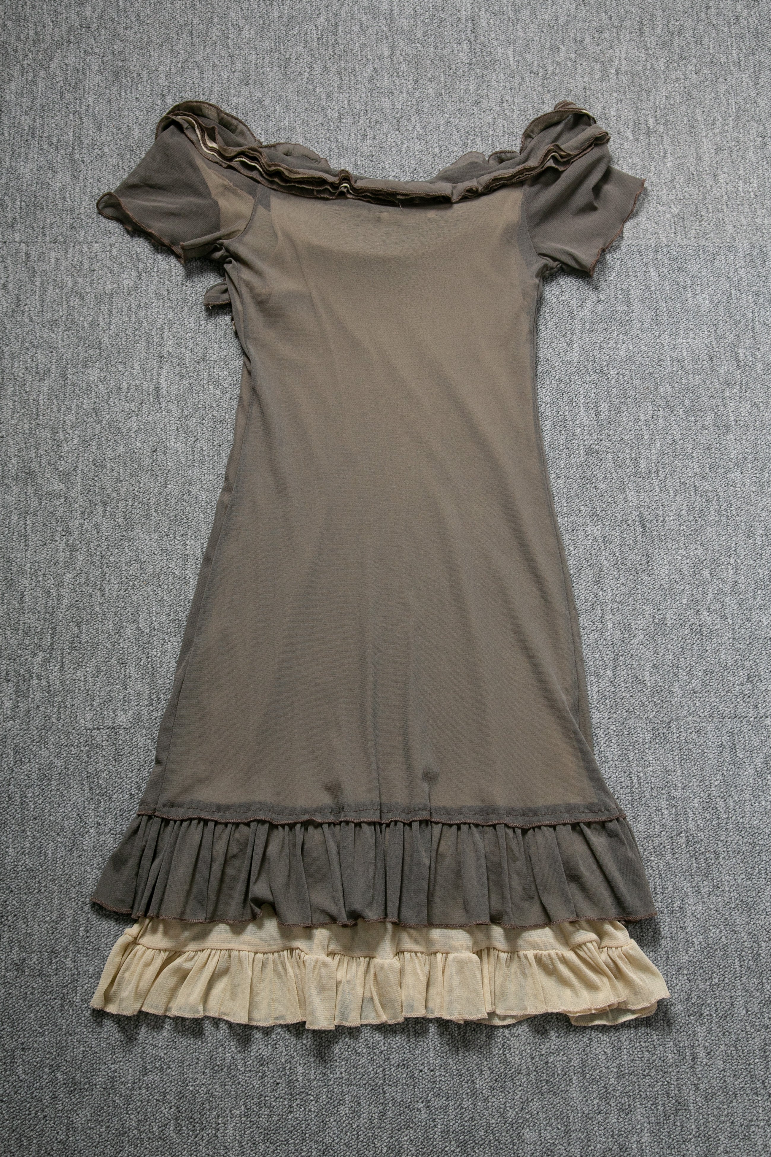 FLORAL MESH LAYERED DRESS