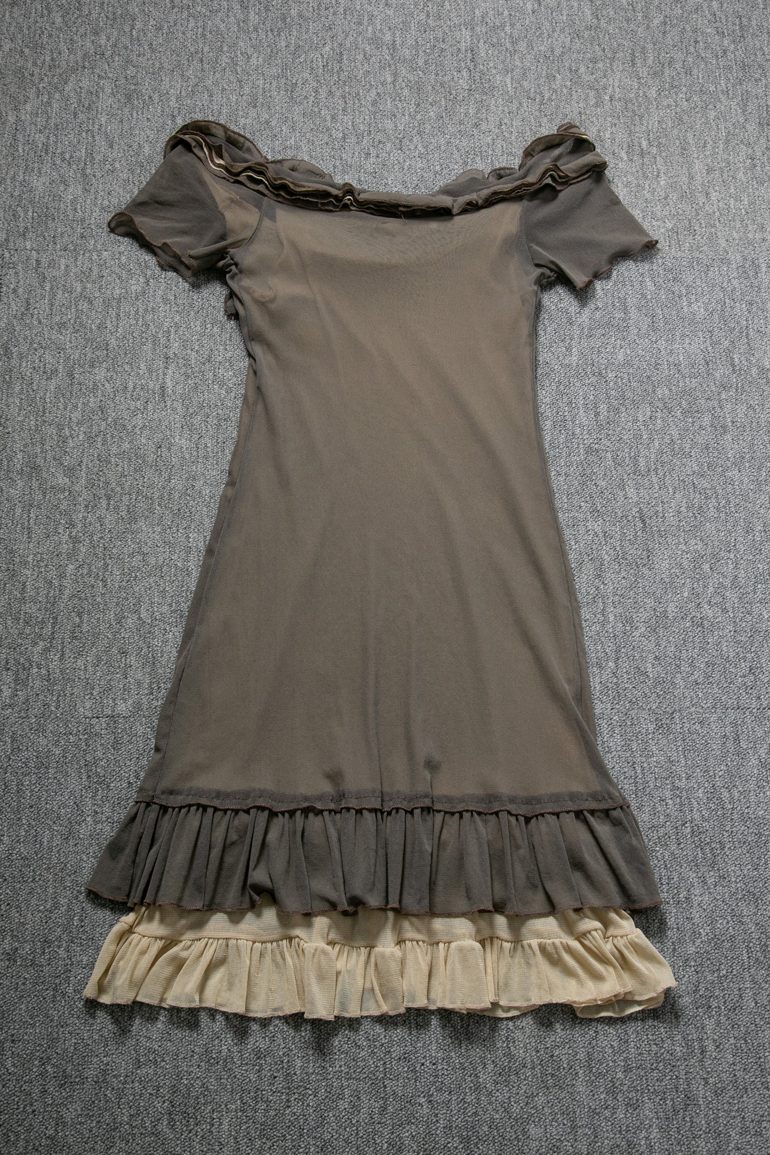 FLORAL MESH LAYERED DRESS