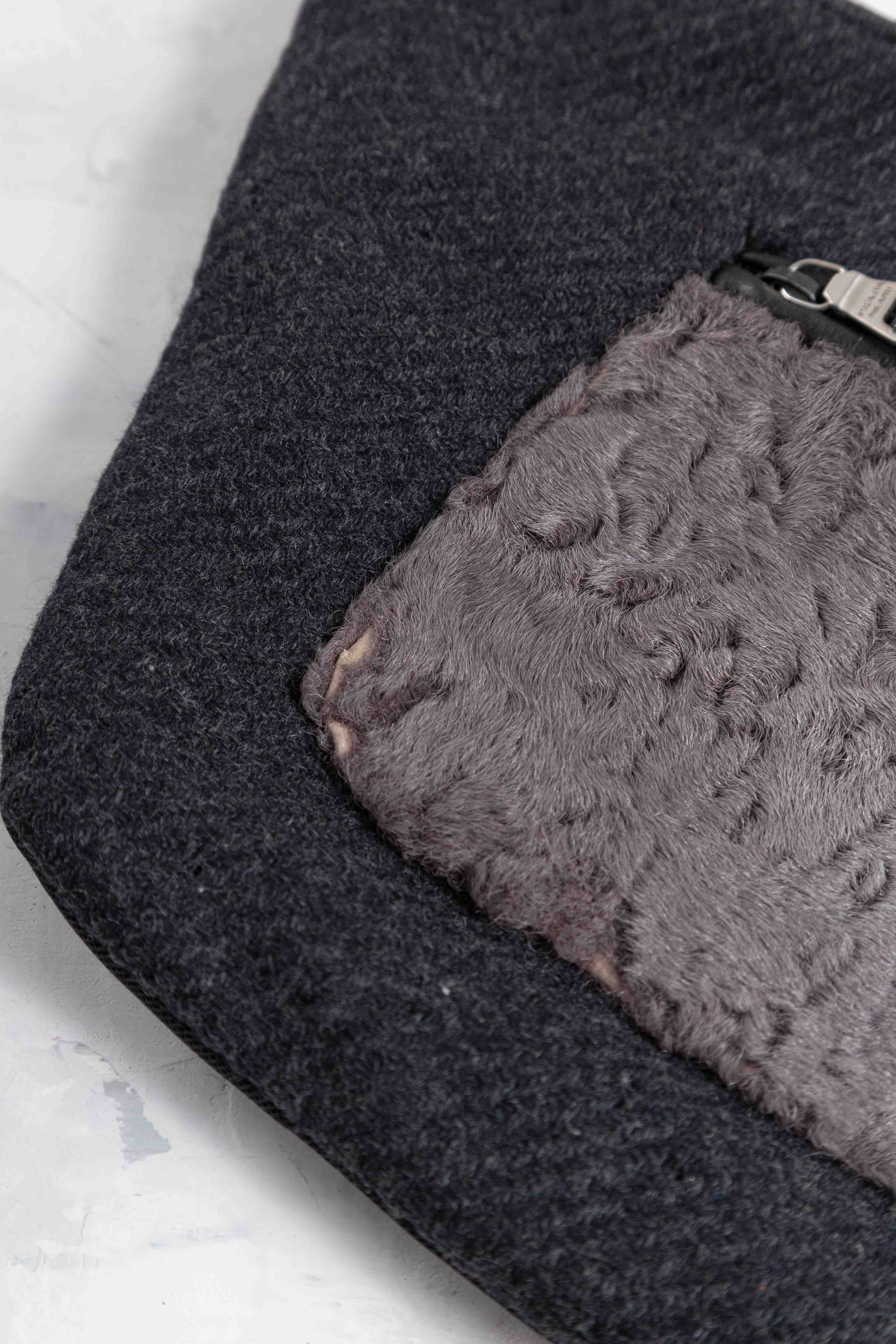 FW1999 WOOL FUR CROSSBODY BAG