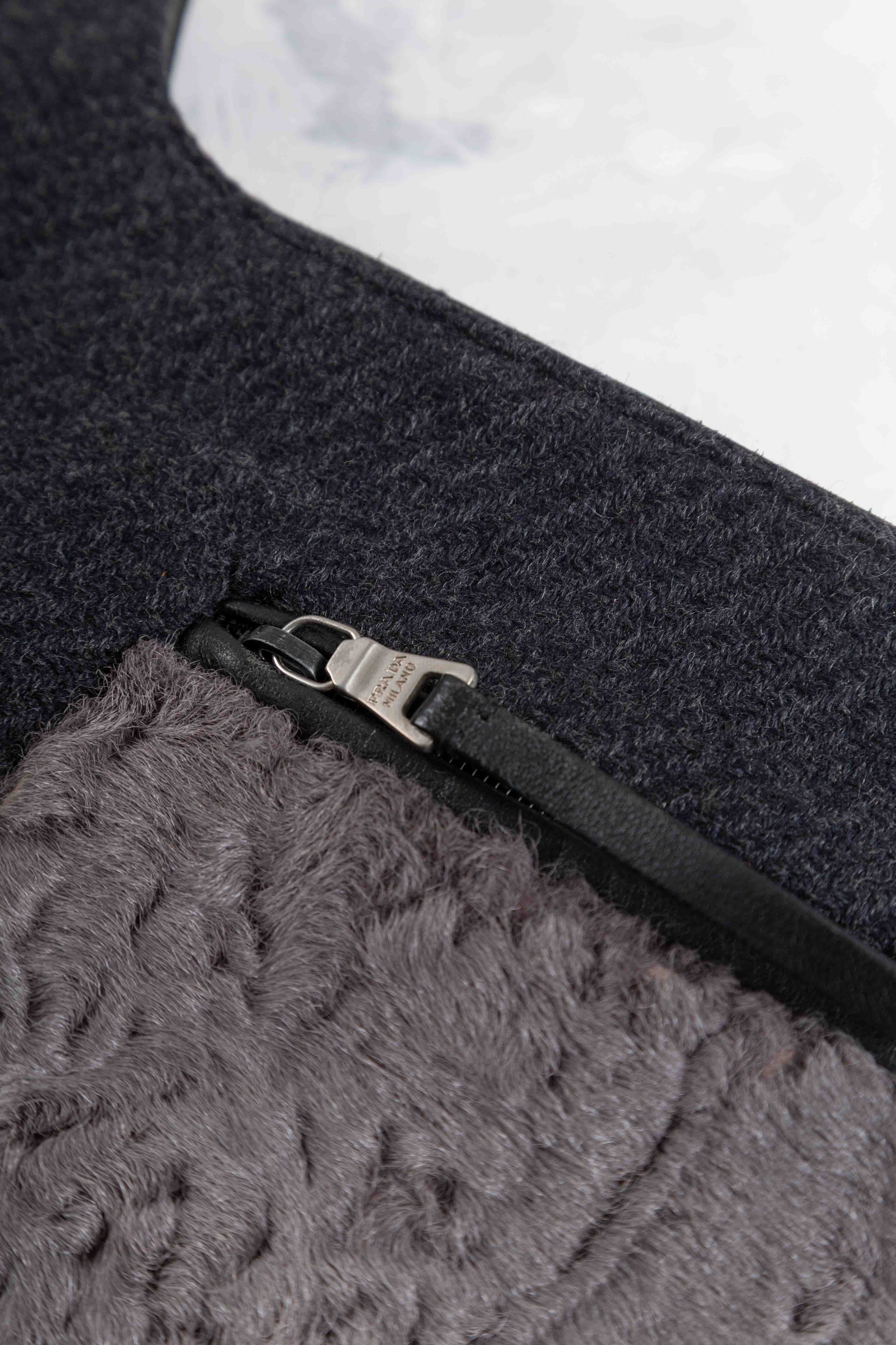 FW1999 WOOL FUR CROSSBODY BAG
