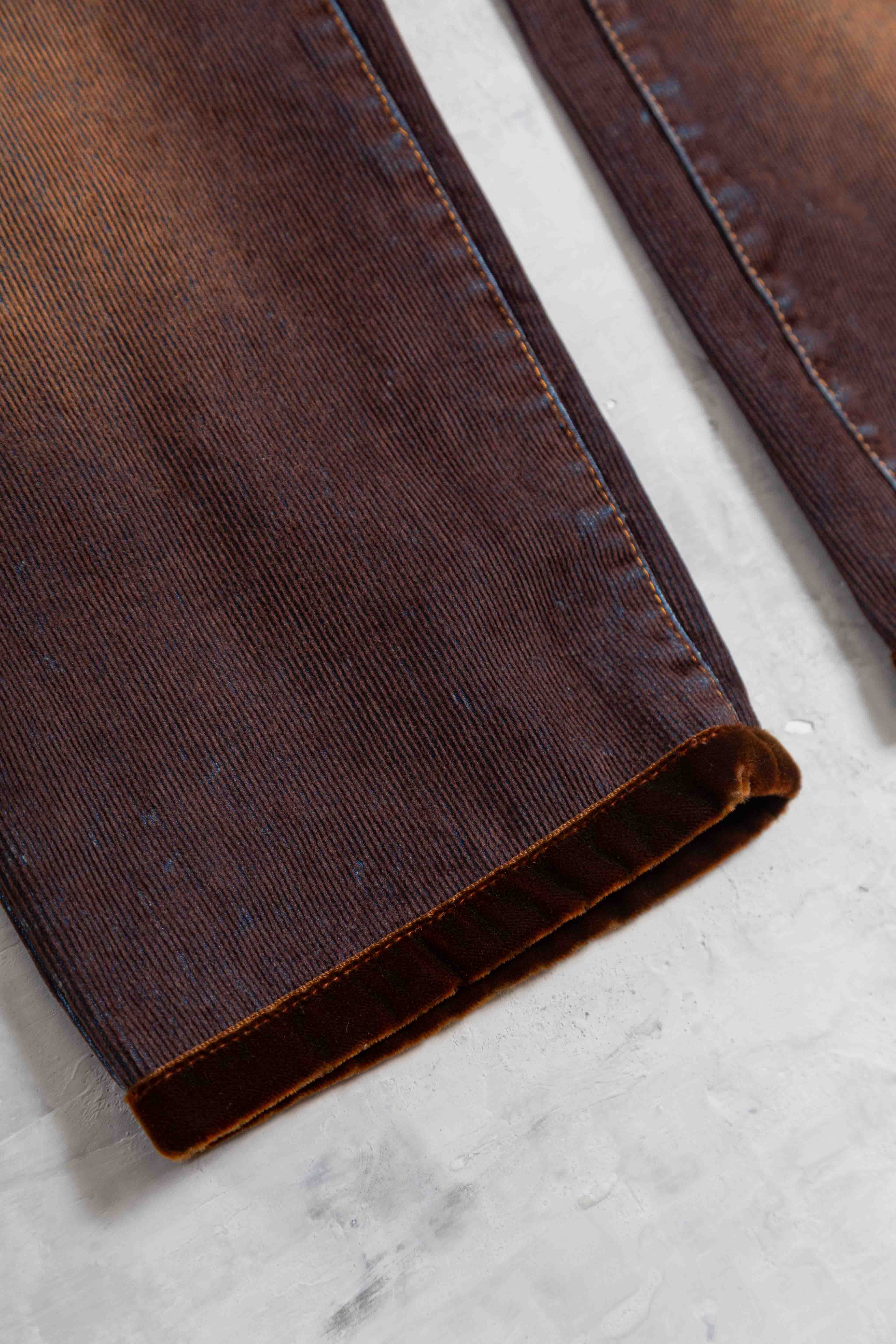 WASHED RUSTY VELVET PANTS