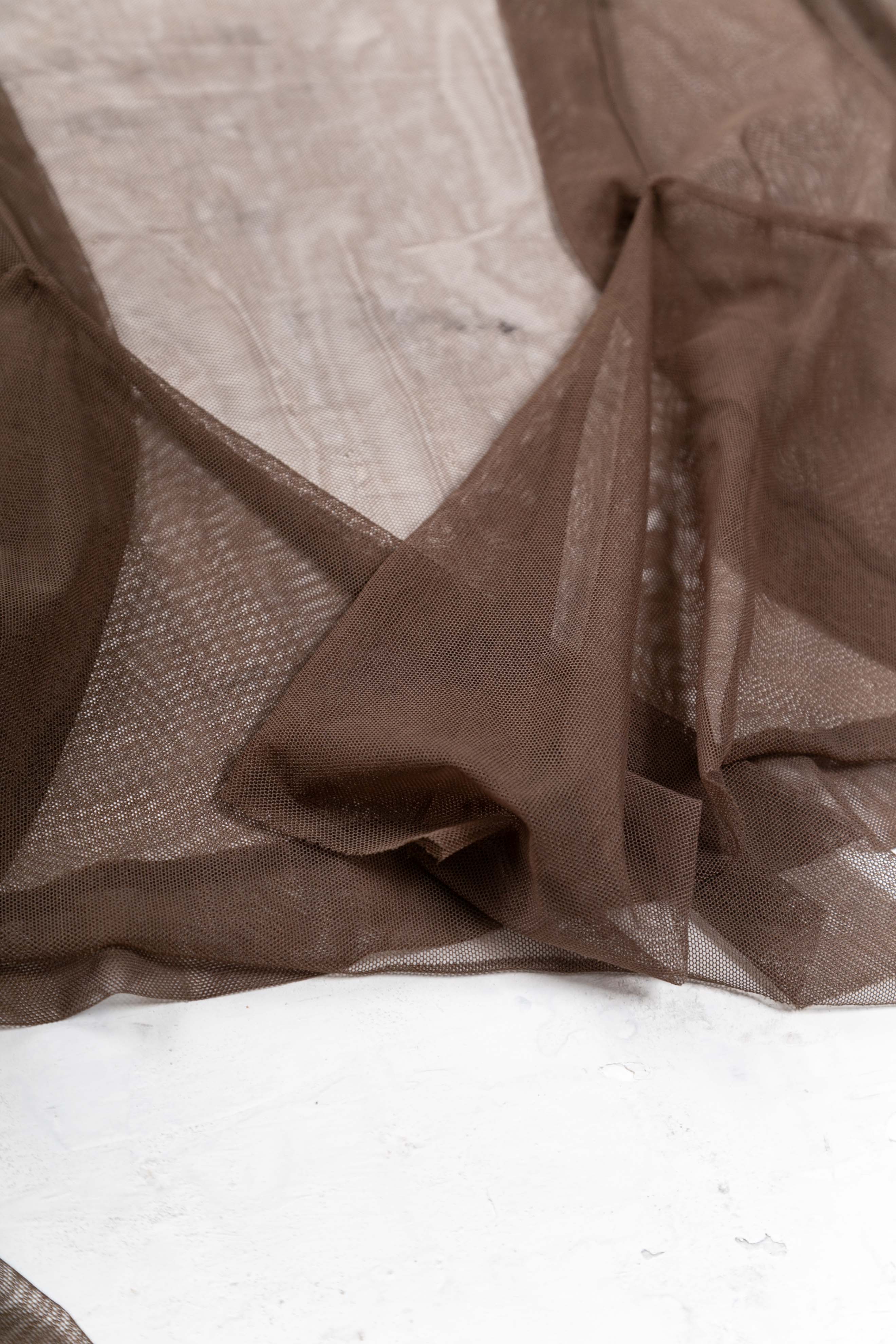 BROWN LAYERED SHRUG