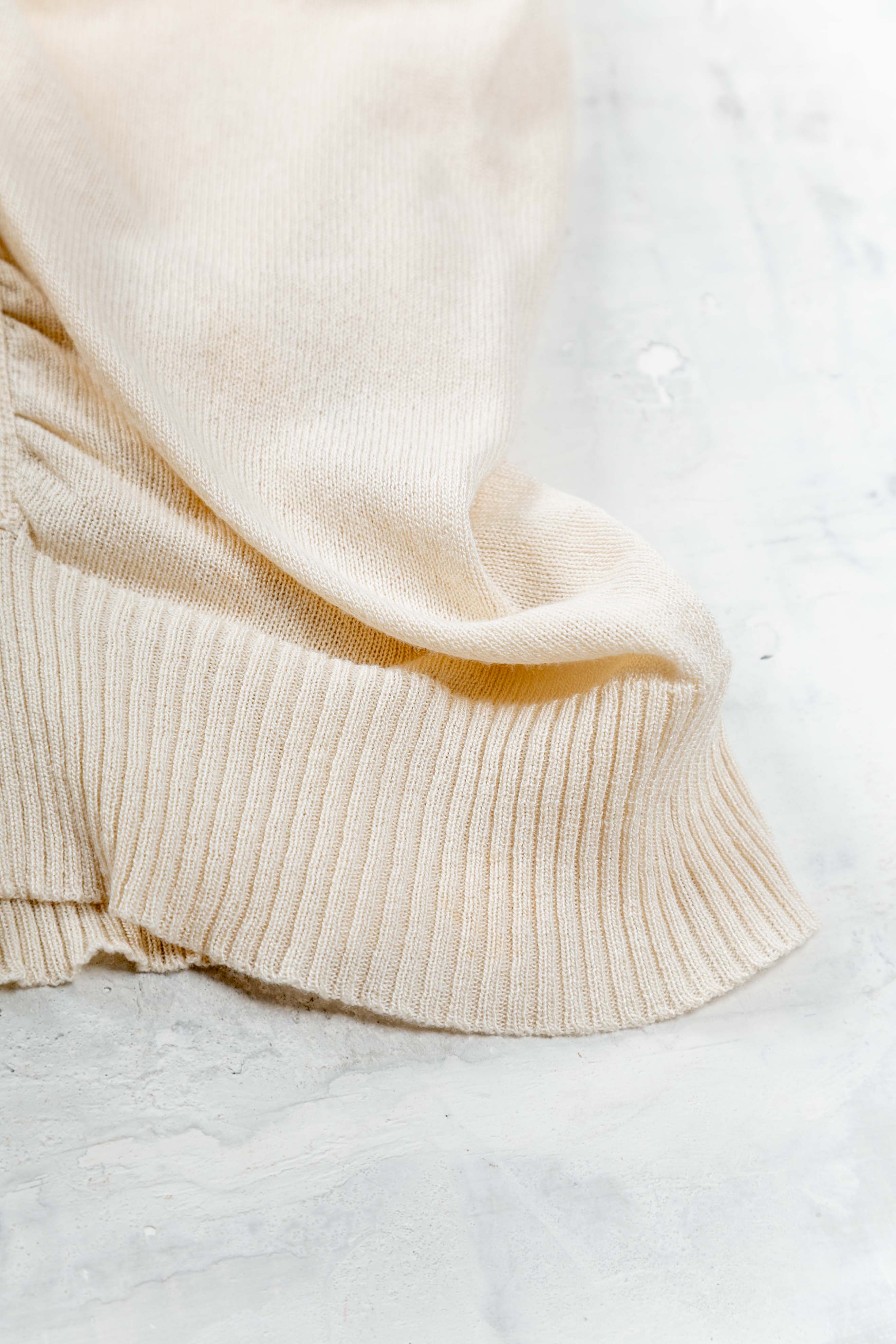 IVORY KNIT SEQUINED TOP