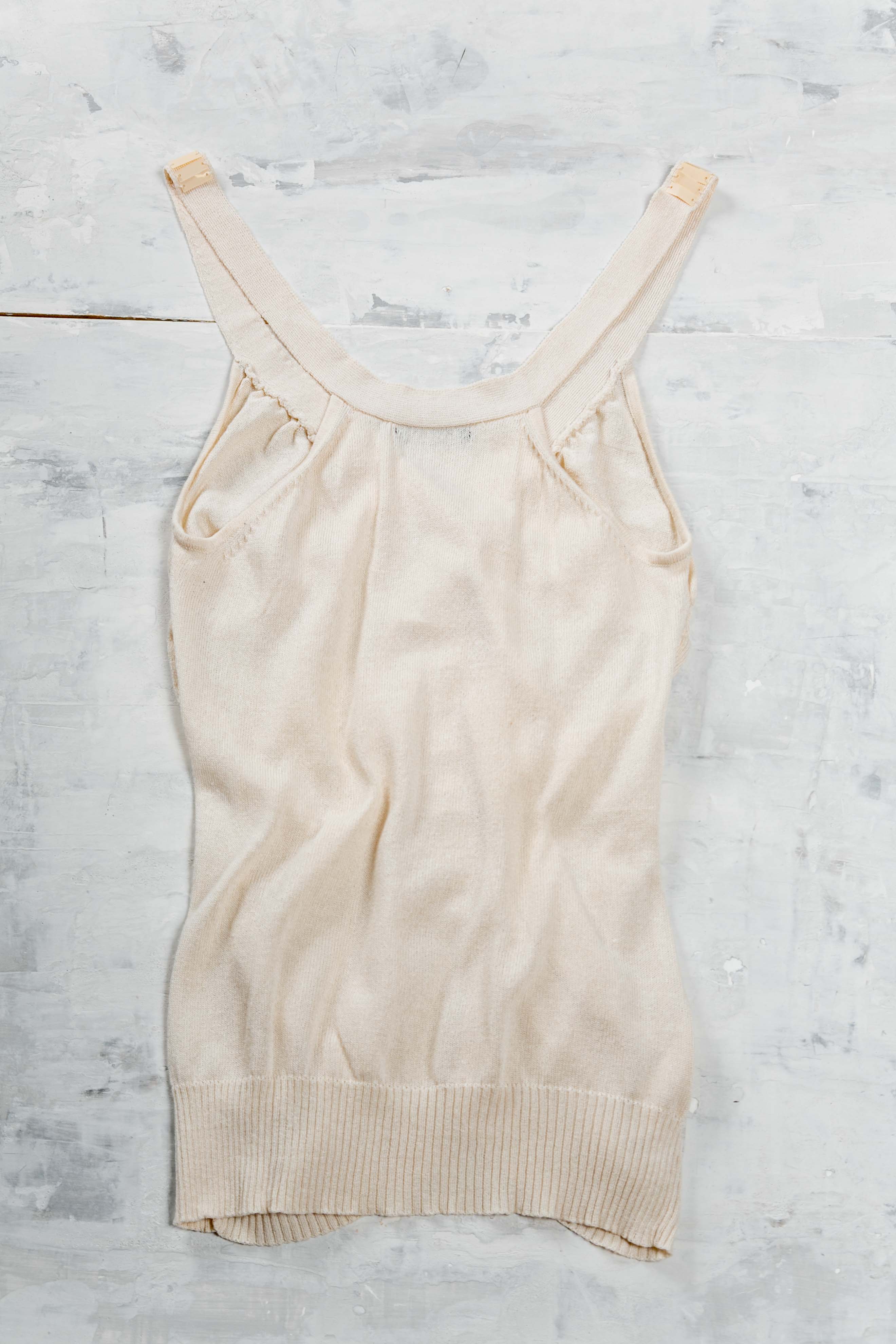 IVORY KNIT SEQUINED TOP