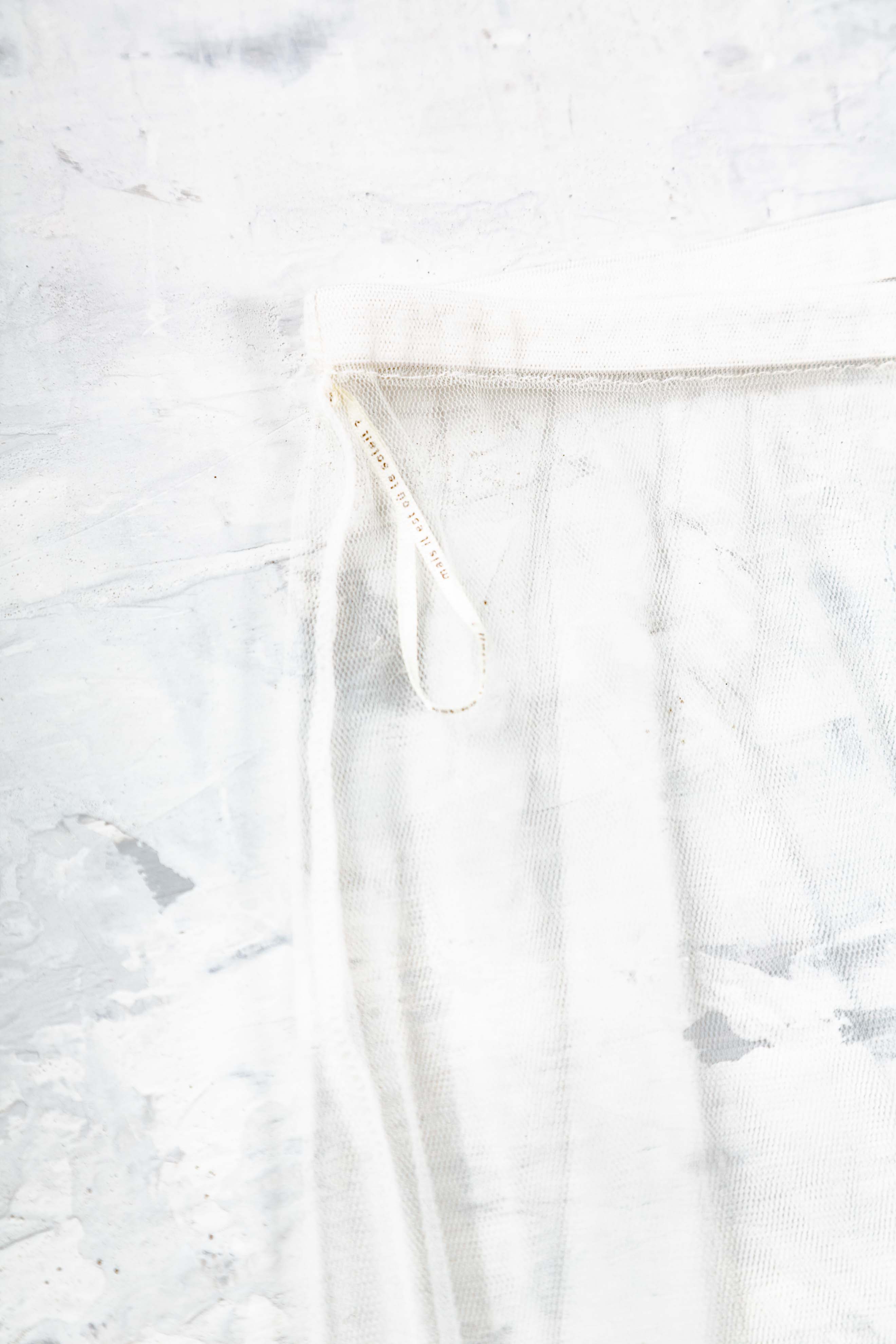 WHITE MESH TULLE SKIRT