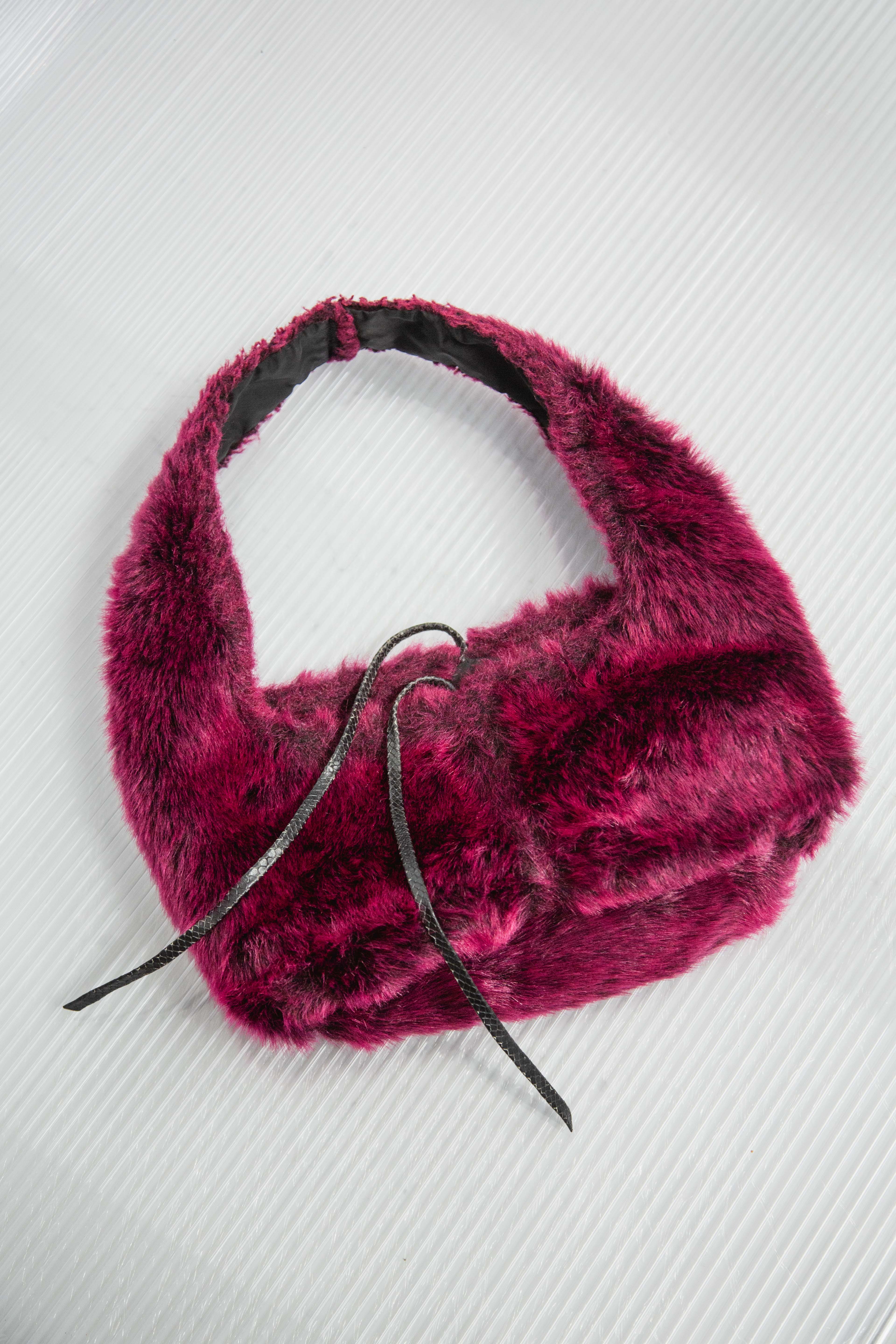 REVERSIBLE PINK FUR BAG
