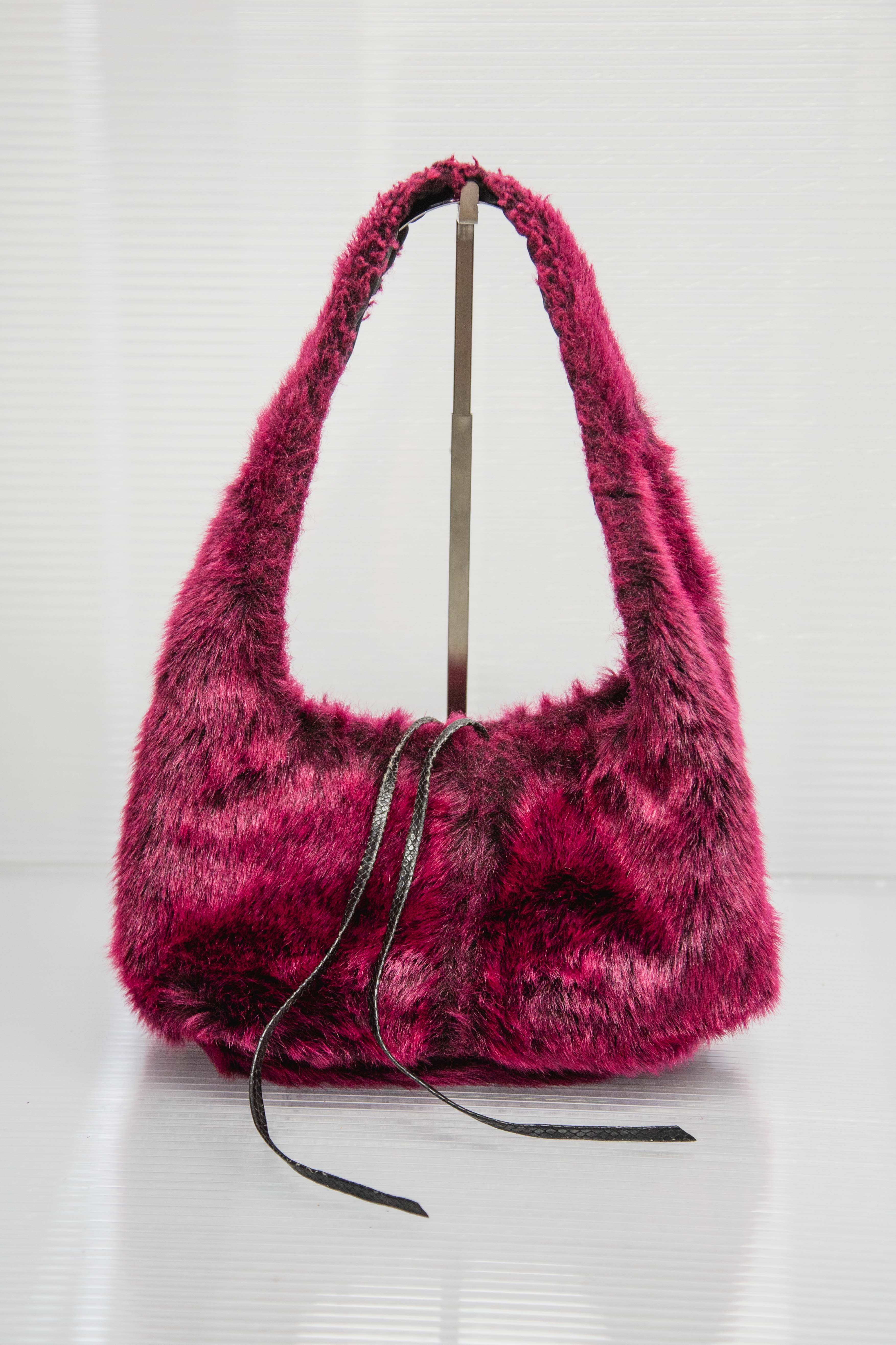 REVERSIBLE PINK FUR BAG