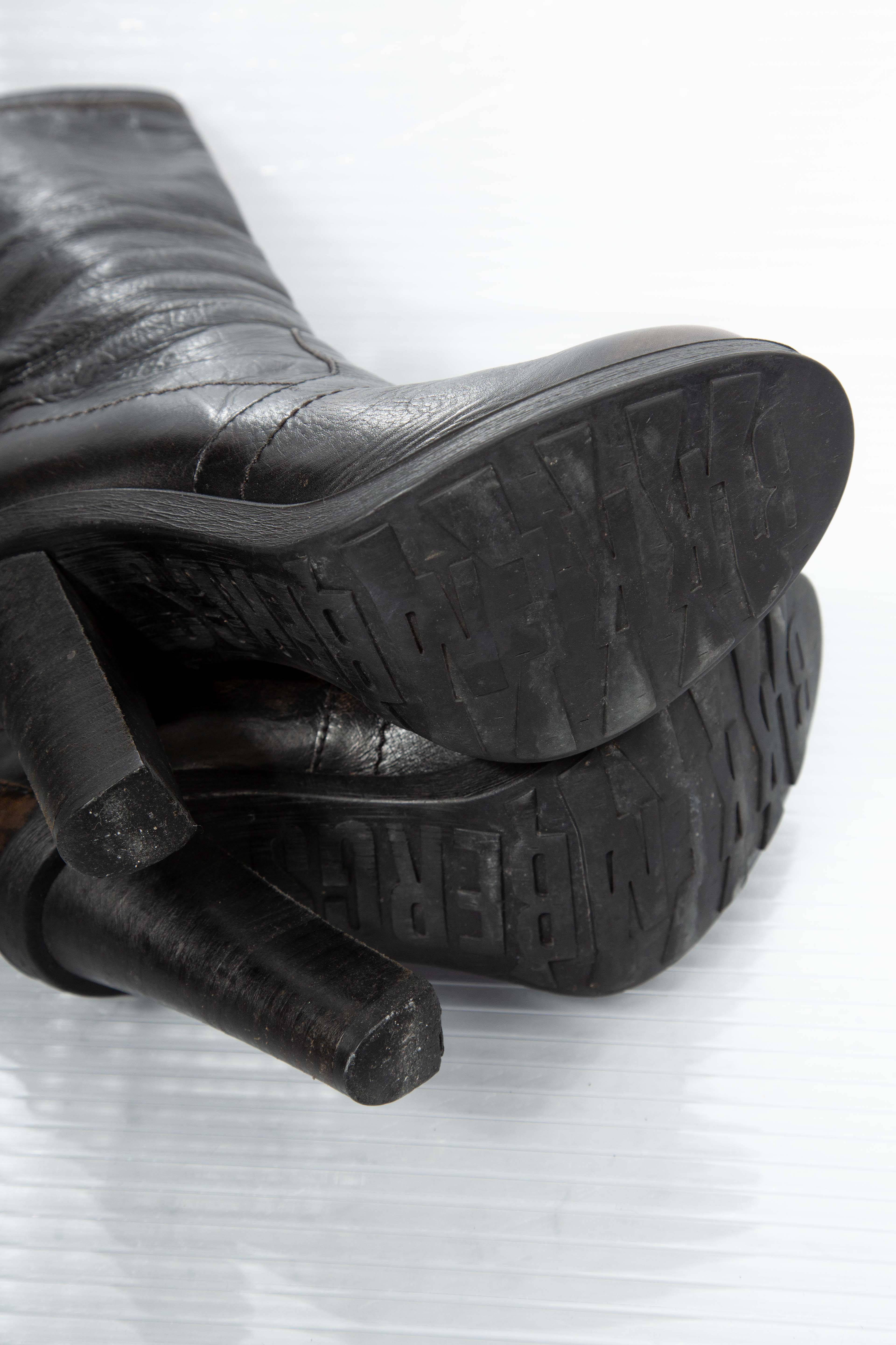 BIKER WASHED LEATHER BOOTS