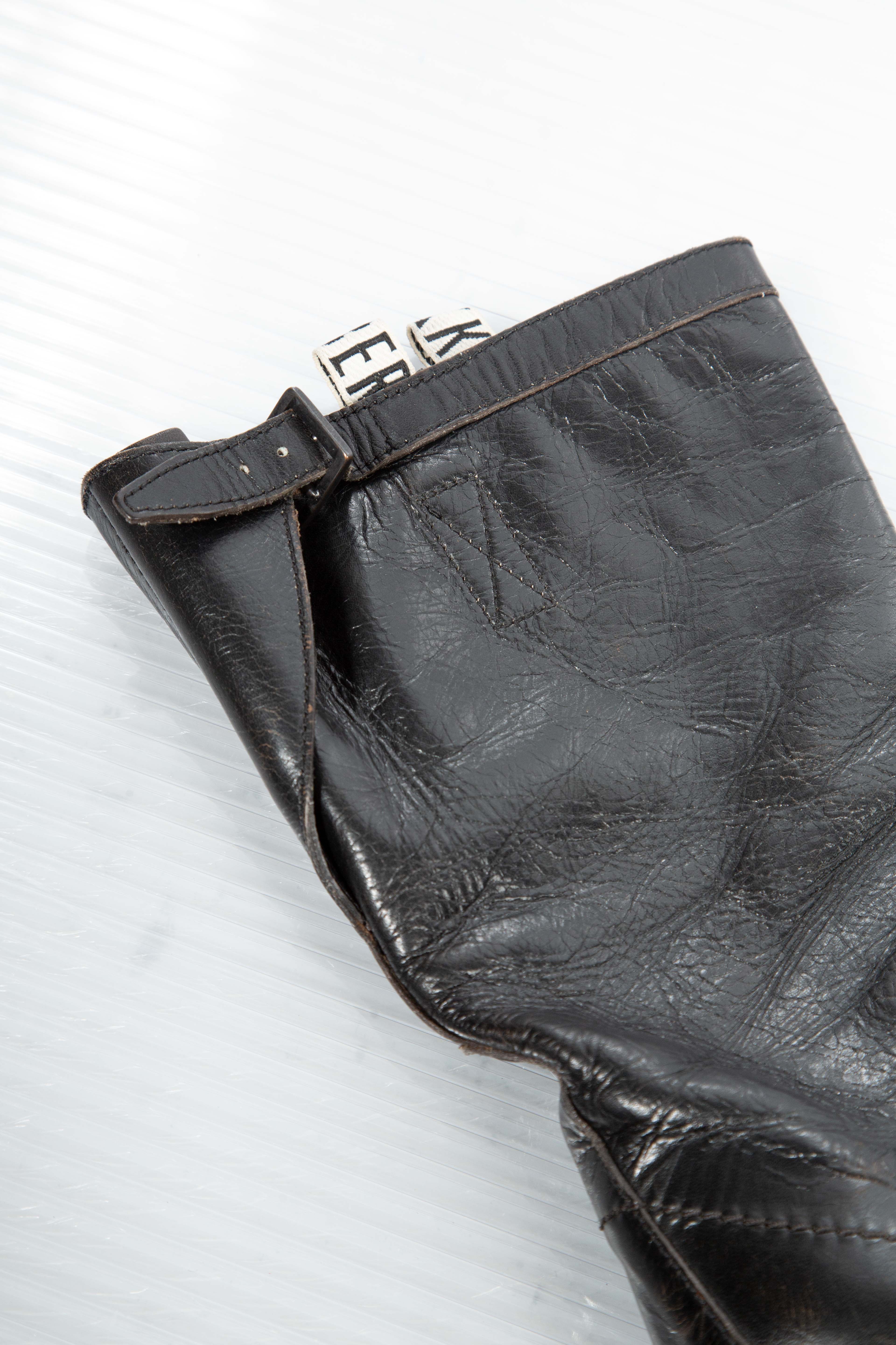 BIKER WASHED LEATHER BOOTS