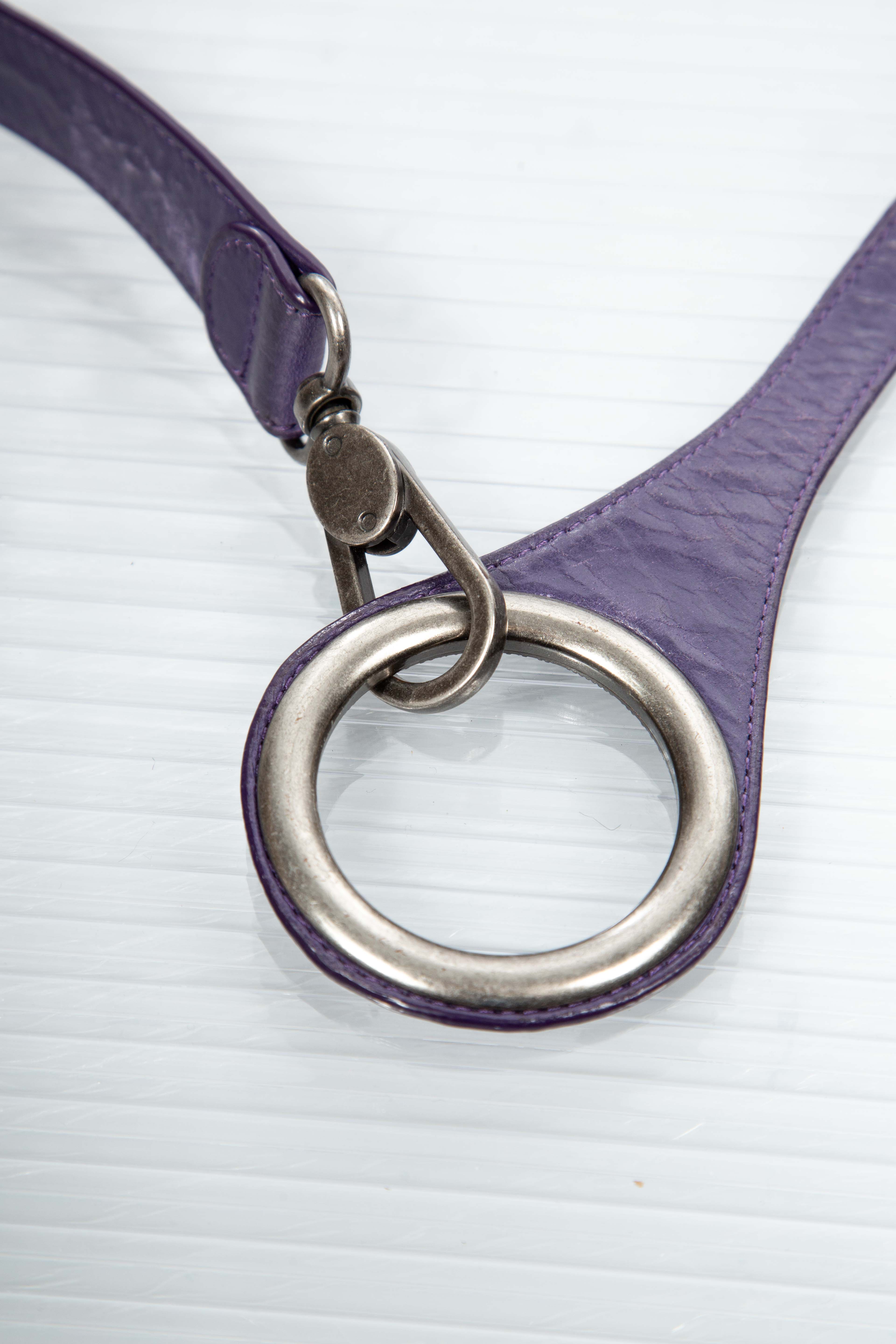 PURPLE LOOP BUCKLED LEATHER BELT