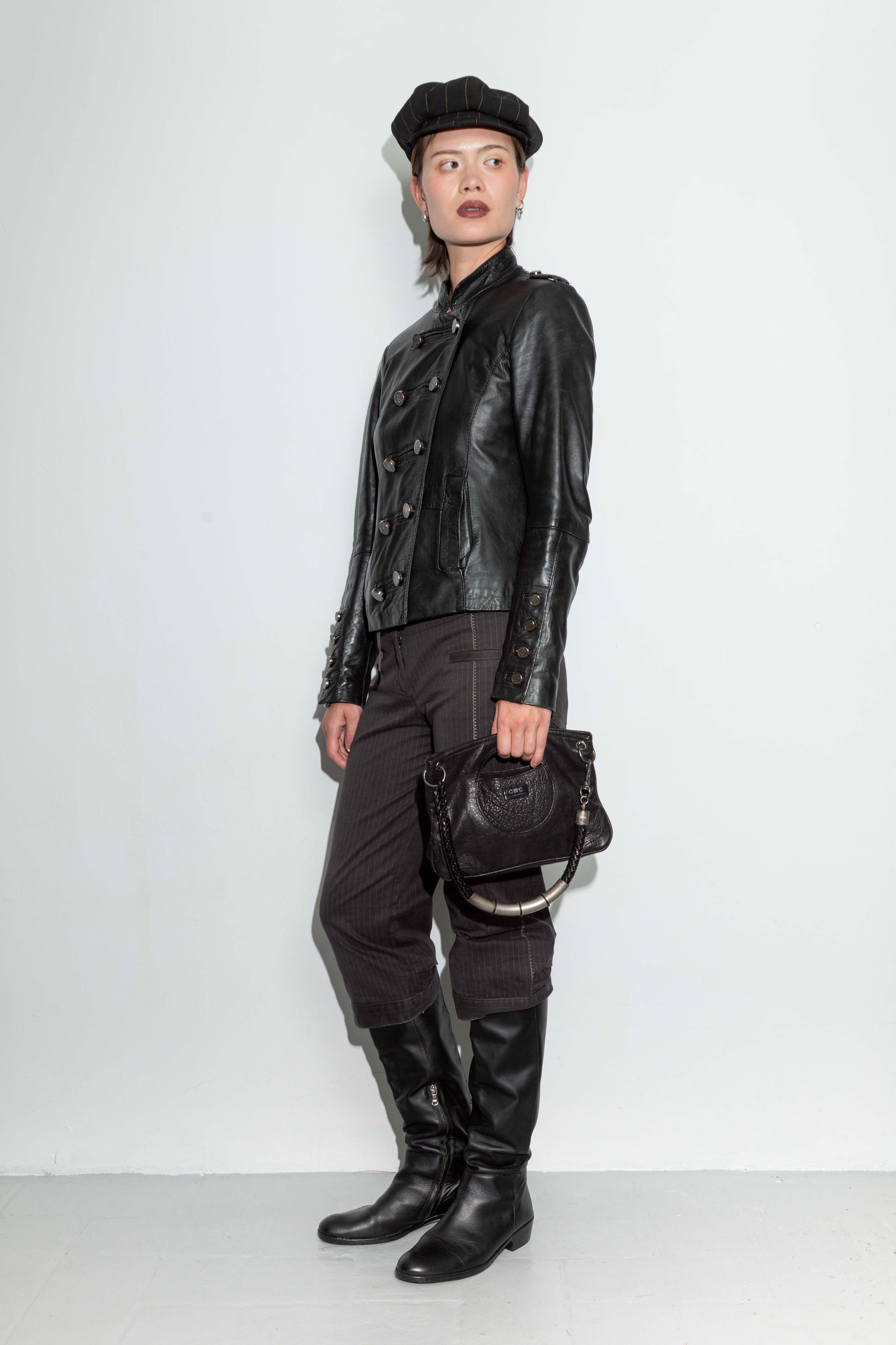 DOUBLE BUTTONED LEATHER JACKET