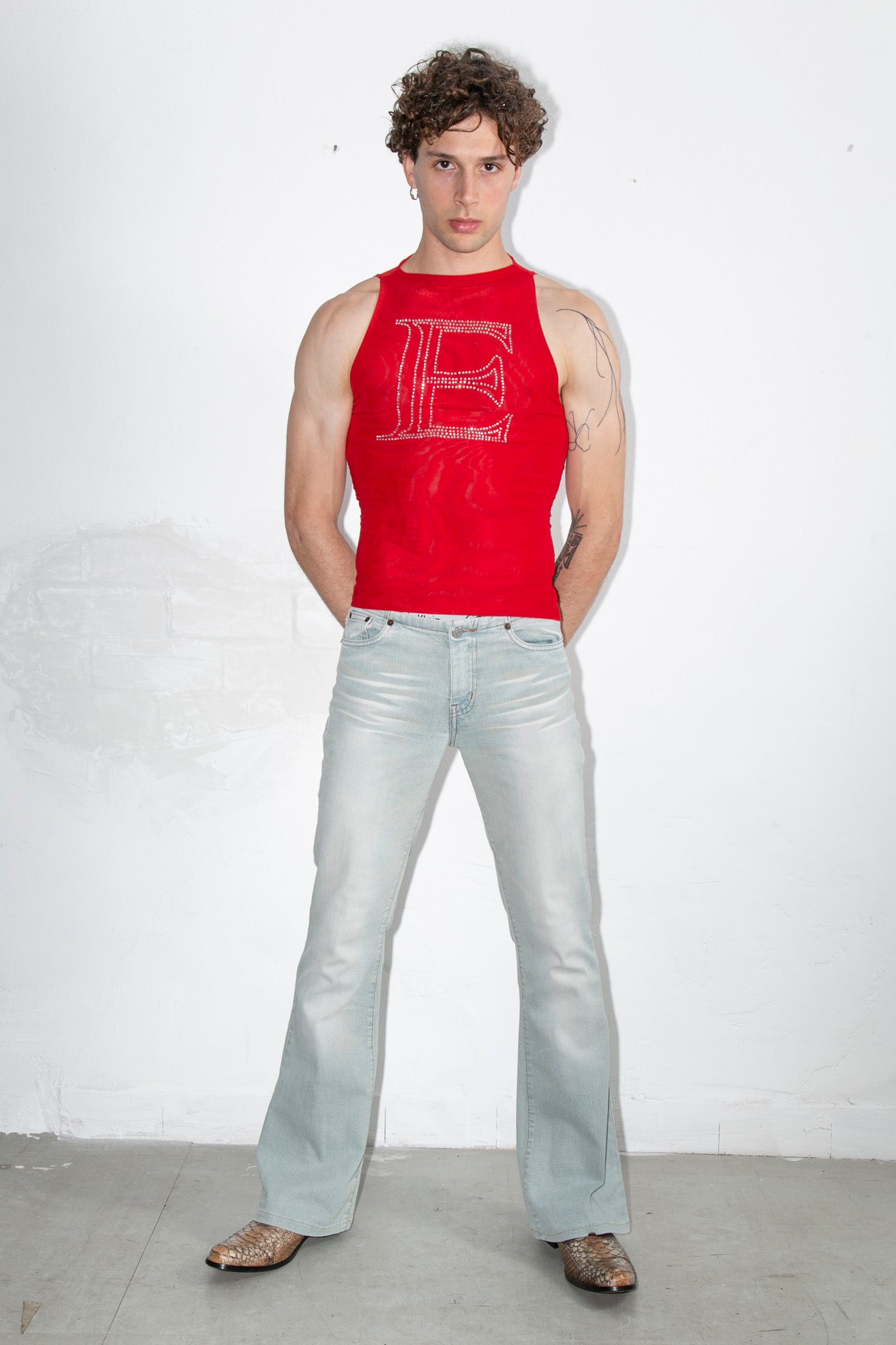 Washed Flared Denim