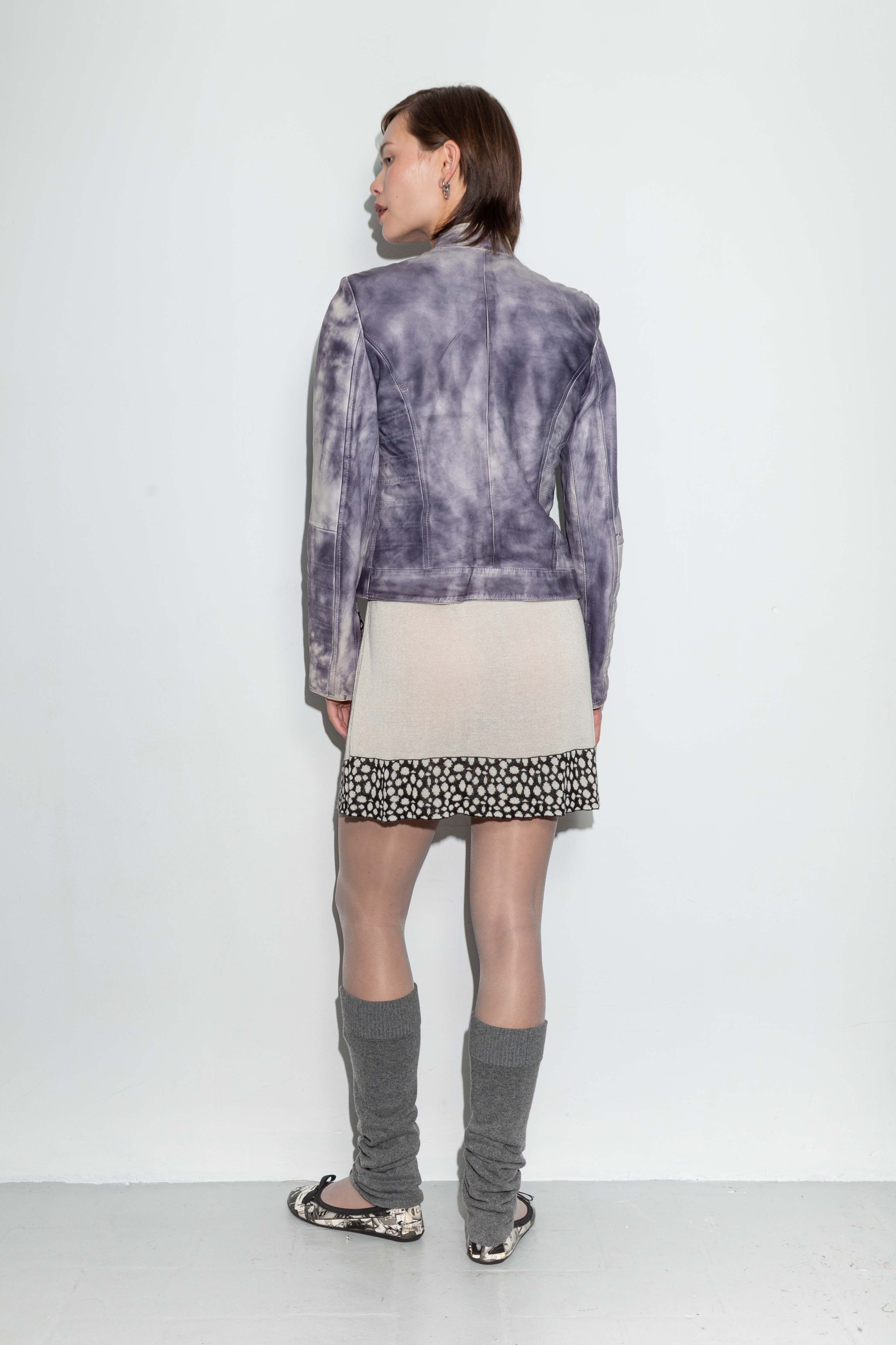 PURPLE WASHED LEATHER JACKET