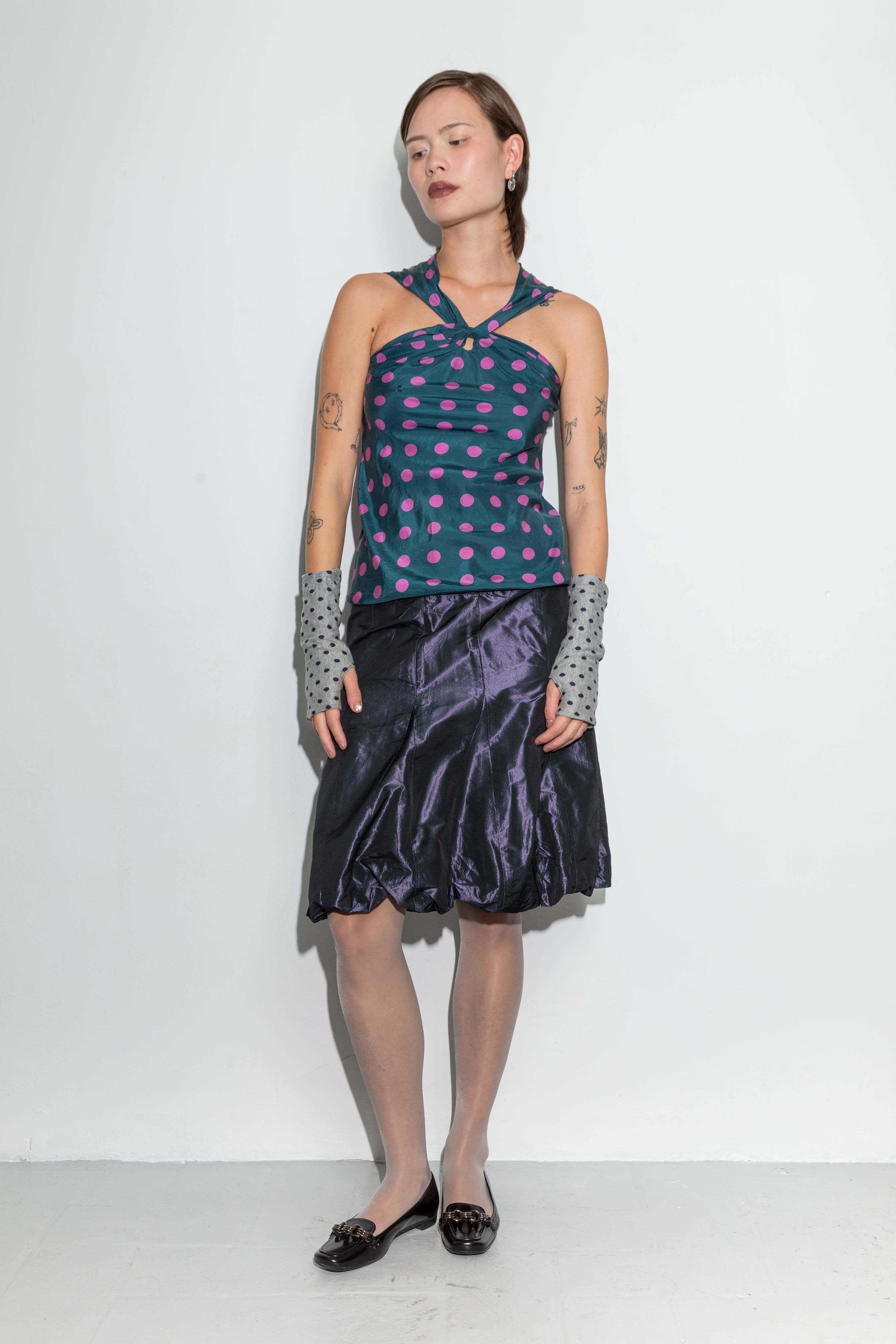 TWO TONE POLKA DOTS TOP