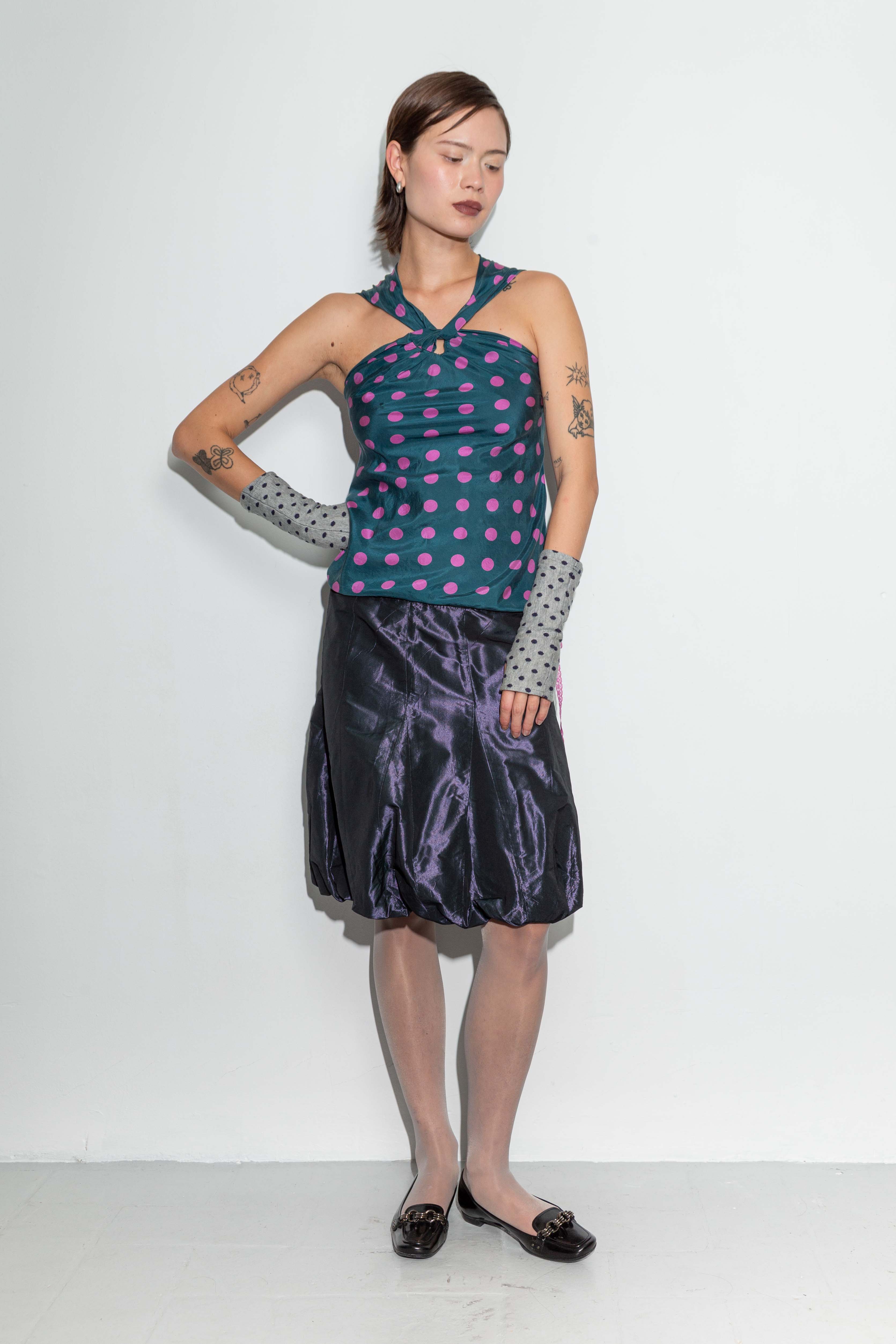 TWO TONE POLKA DOTS TOP