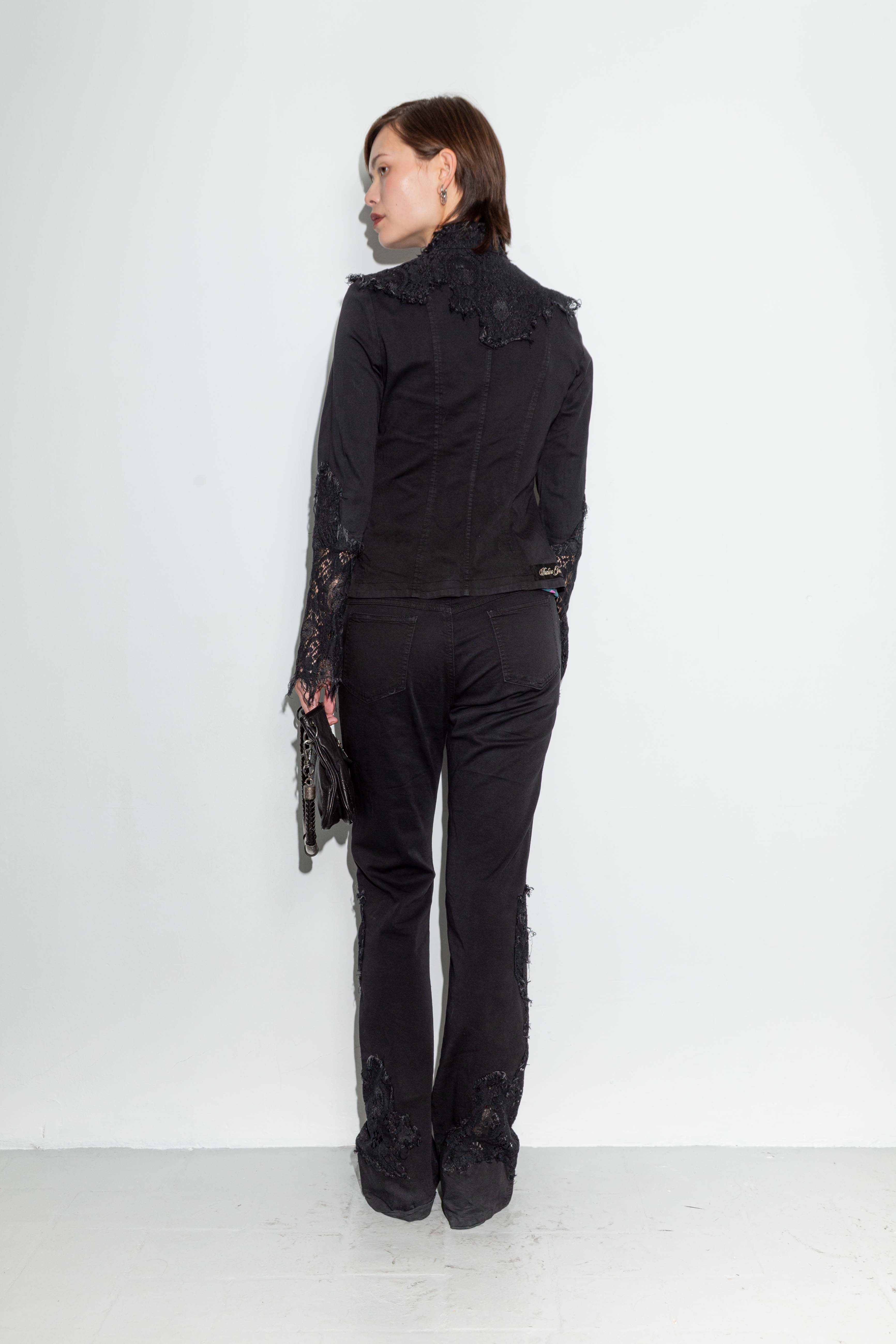 GOTH LACE FLARED PANT SET