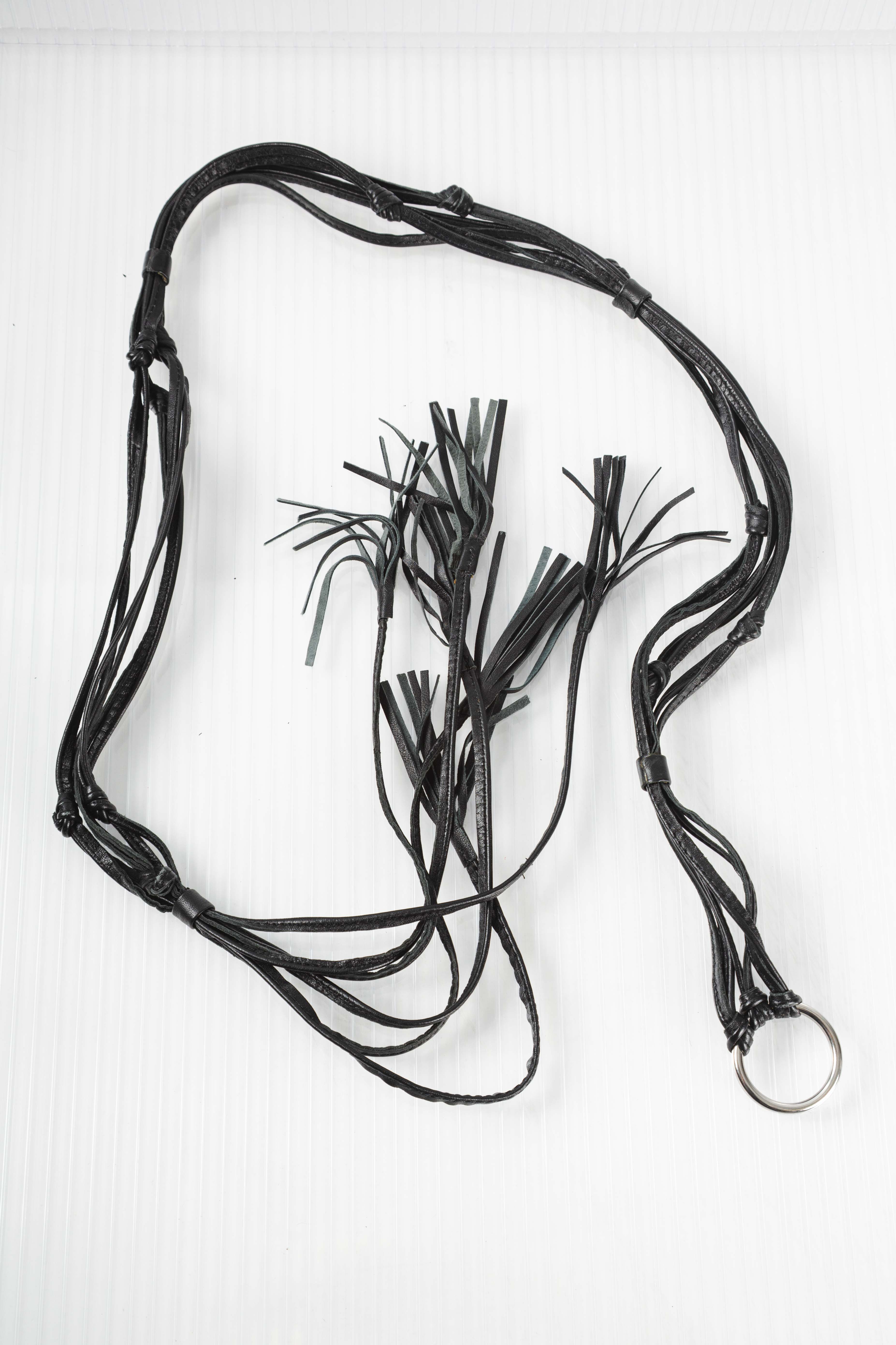 FRINGED LEATHER LOOP BELT