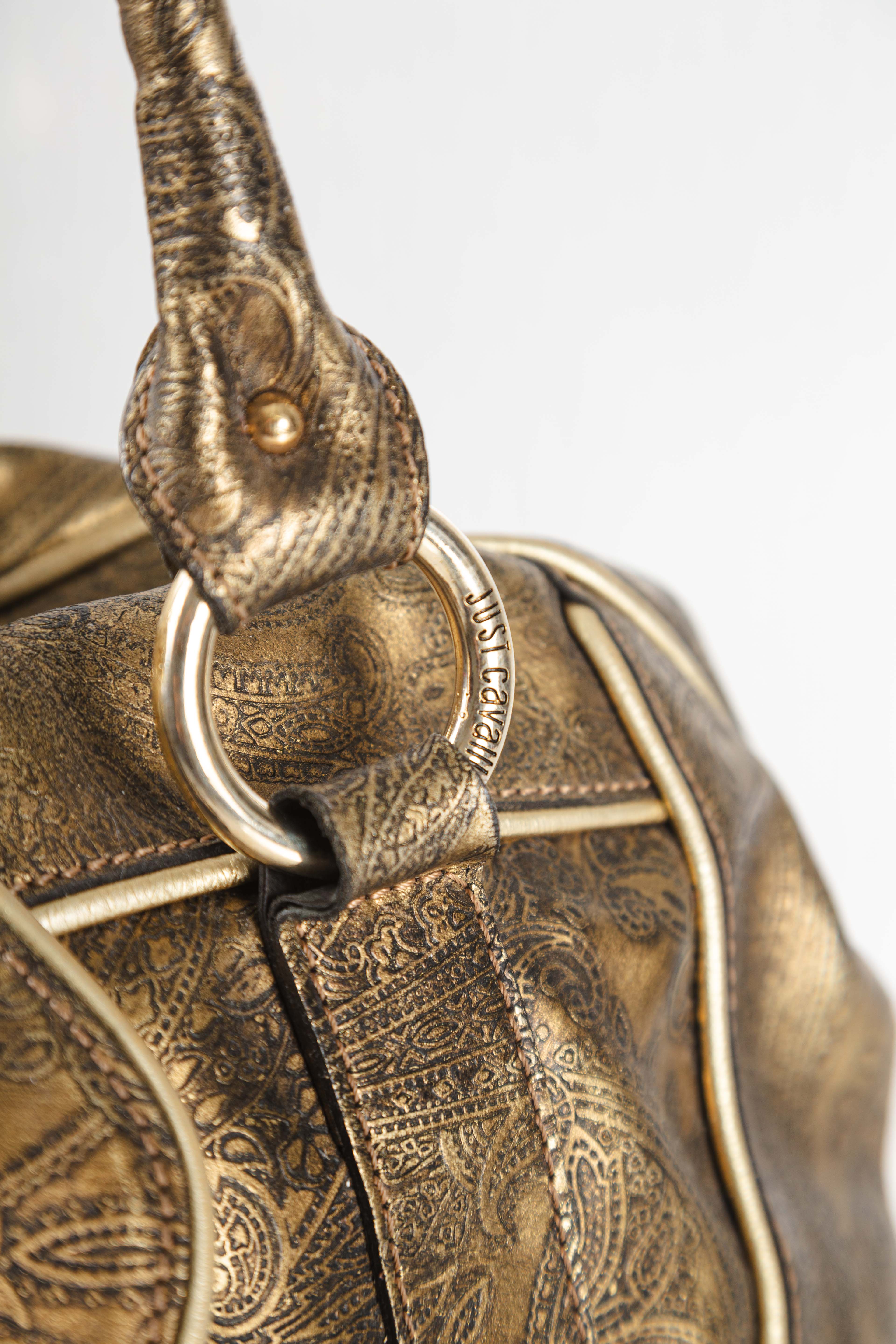 FW2007 GOLD PATTERNED LEATHER BUCKLE BAG