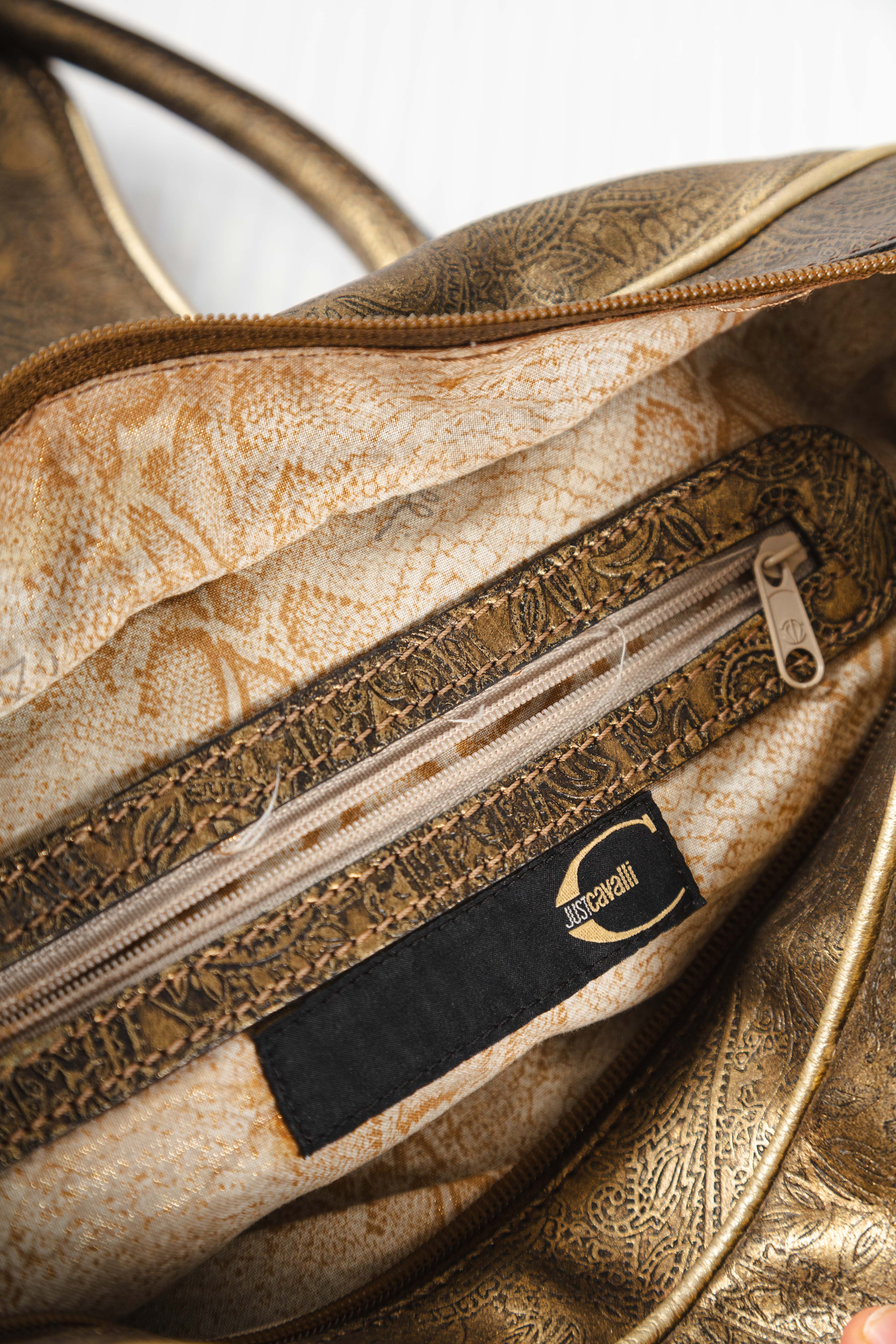 FW2007 GOLD PATTERNED LEATHER BUCKLE BAG