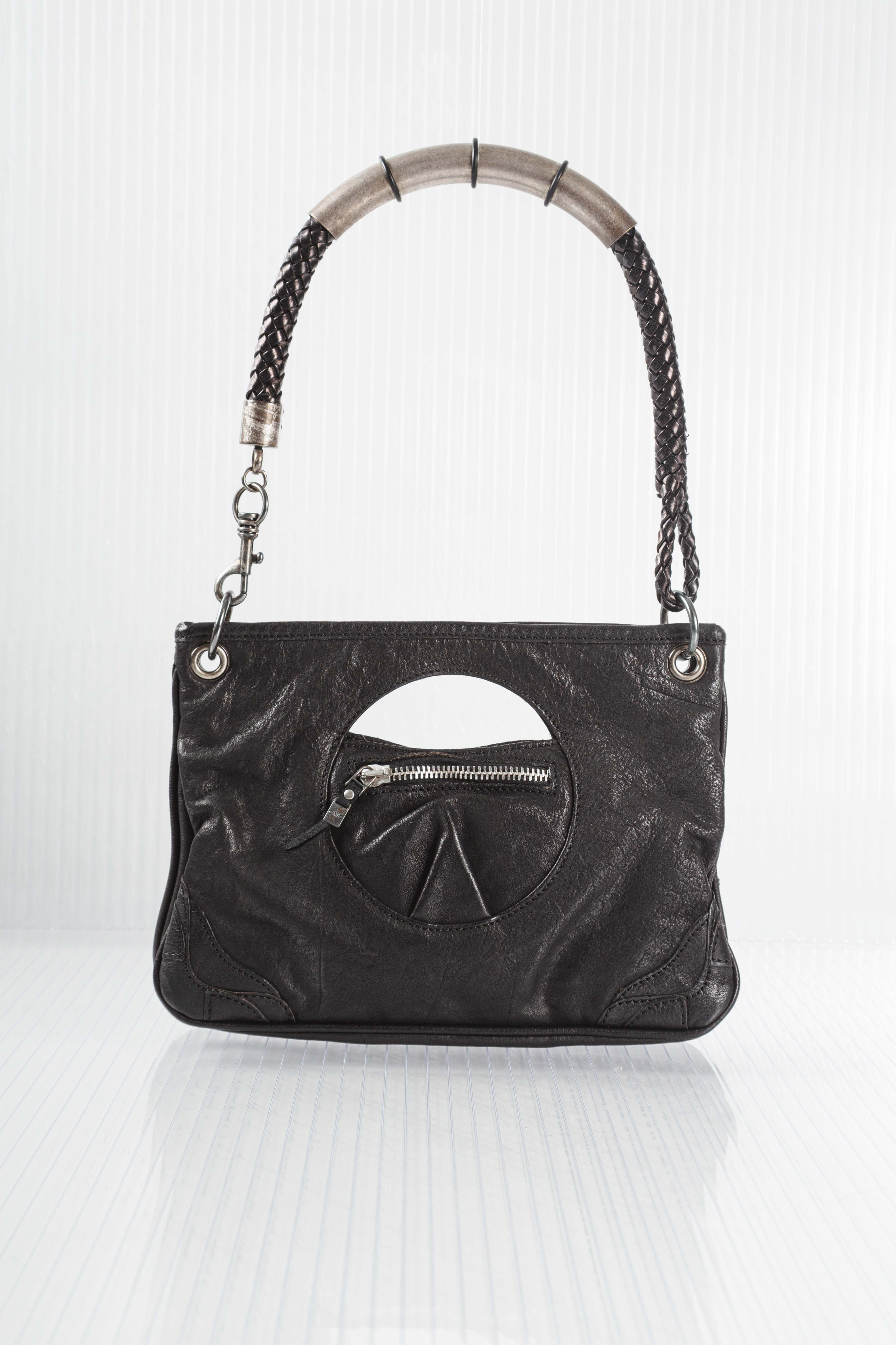 CUT-OUT LEATHER CLUTCH