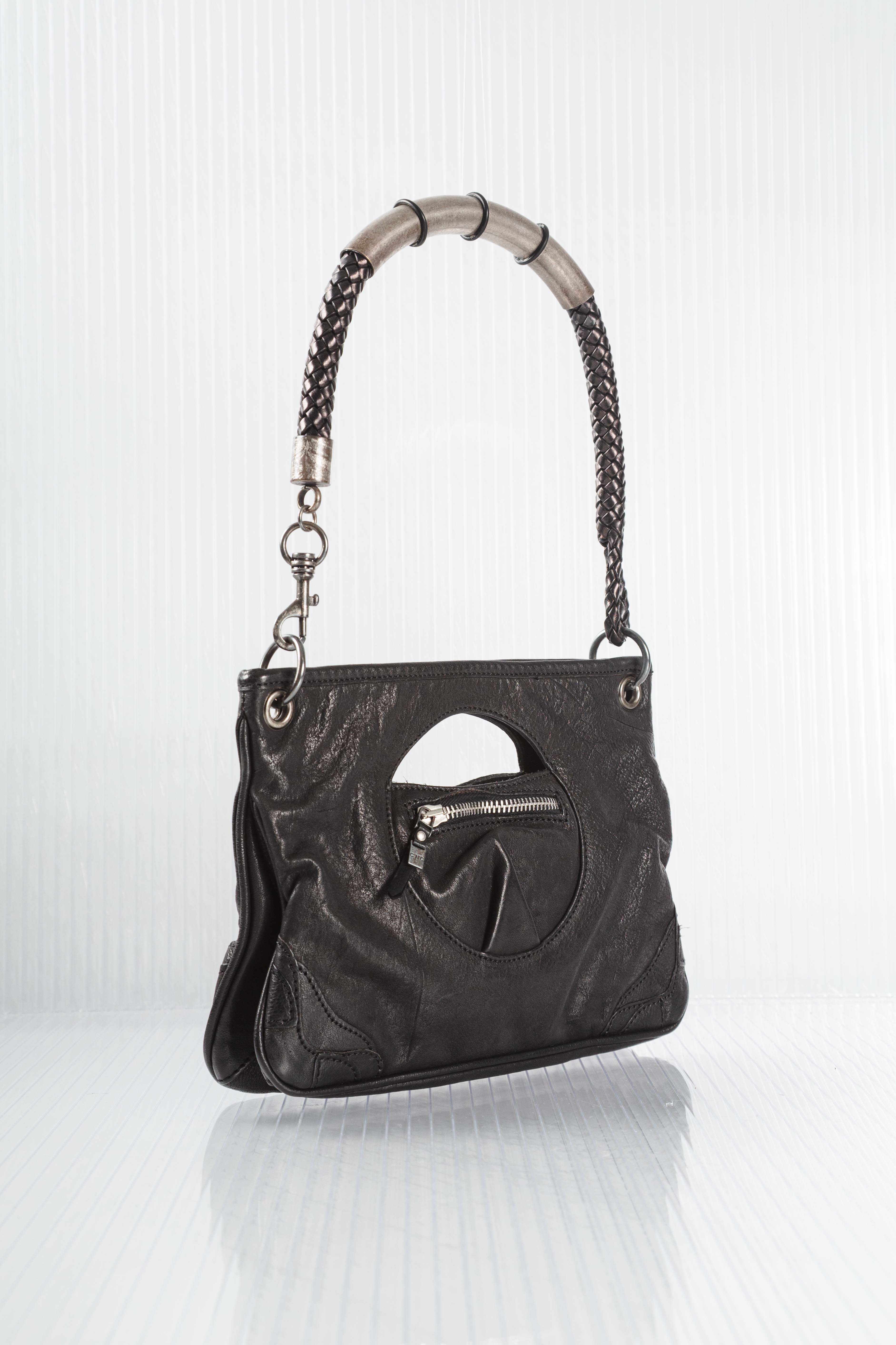 CUT-OUT LEATHER CLUTCH