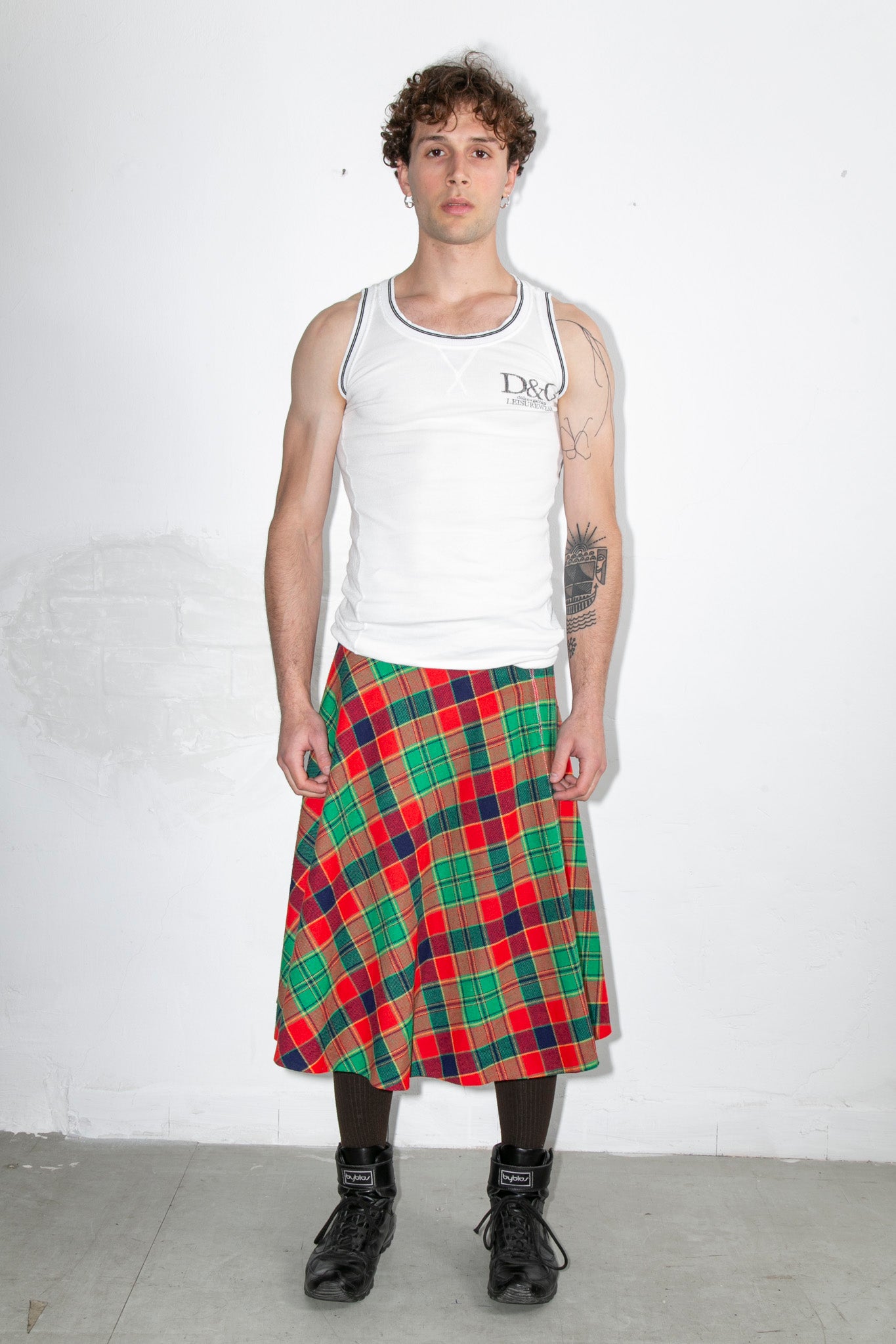 Red Tartan Plaid Skirt