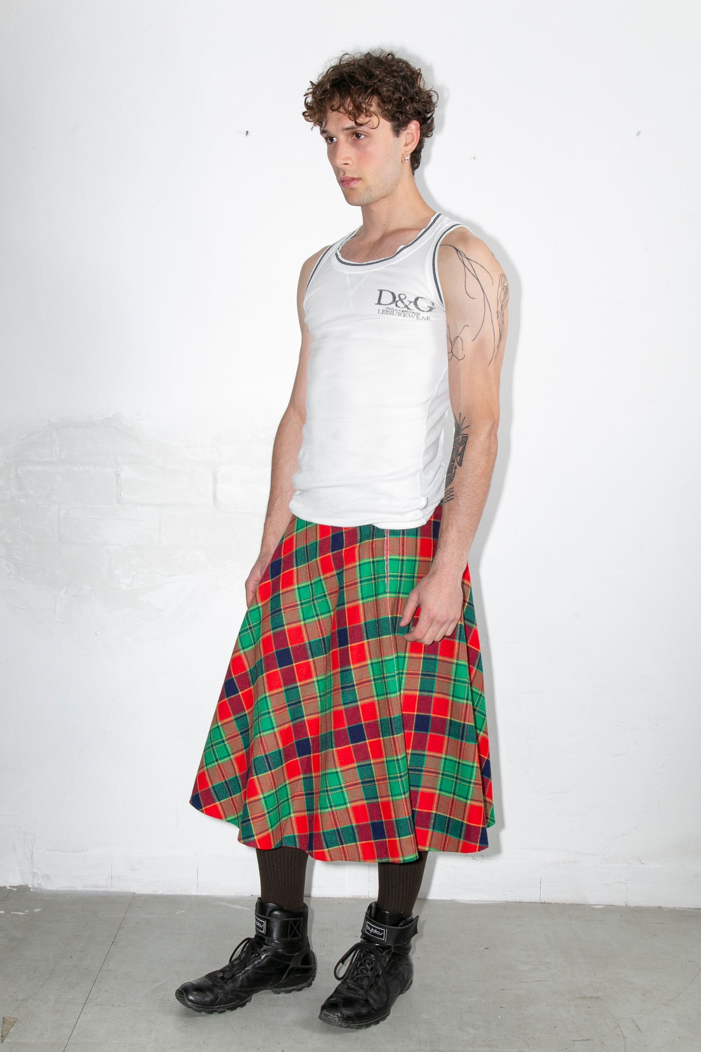 Red Tartan Plaid Skirt
