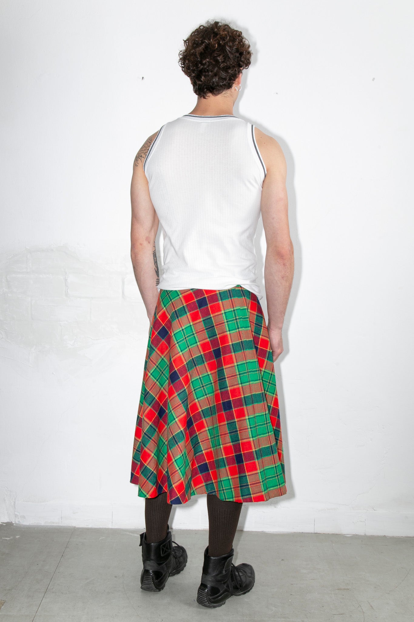 Red Tartan Plaid Skirt