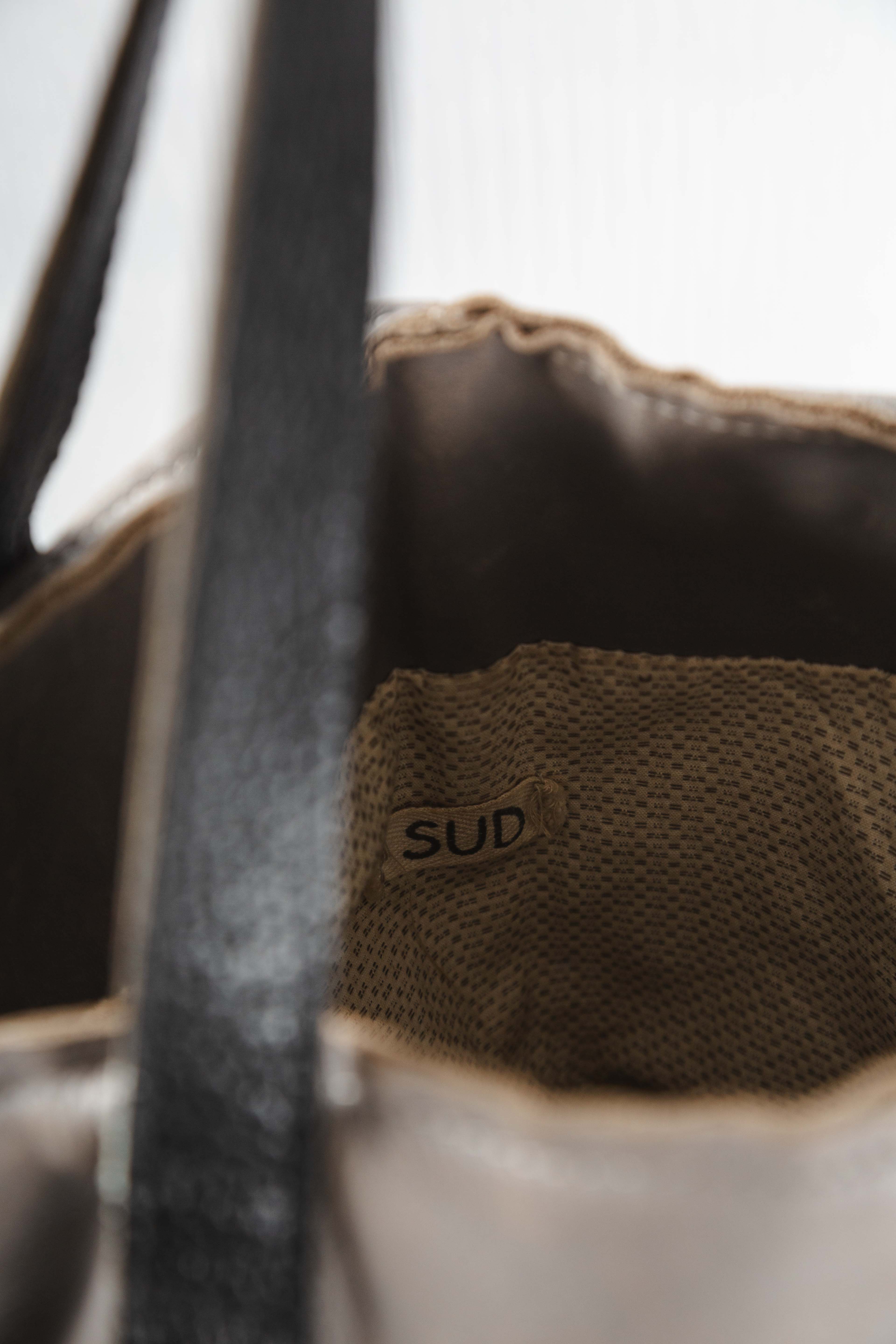 GREY DISTRESSED PATCHED LEATHER TOTEBAG