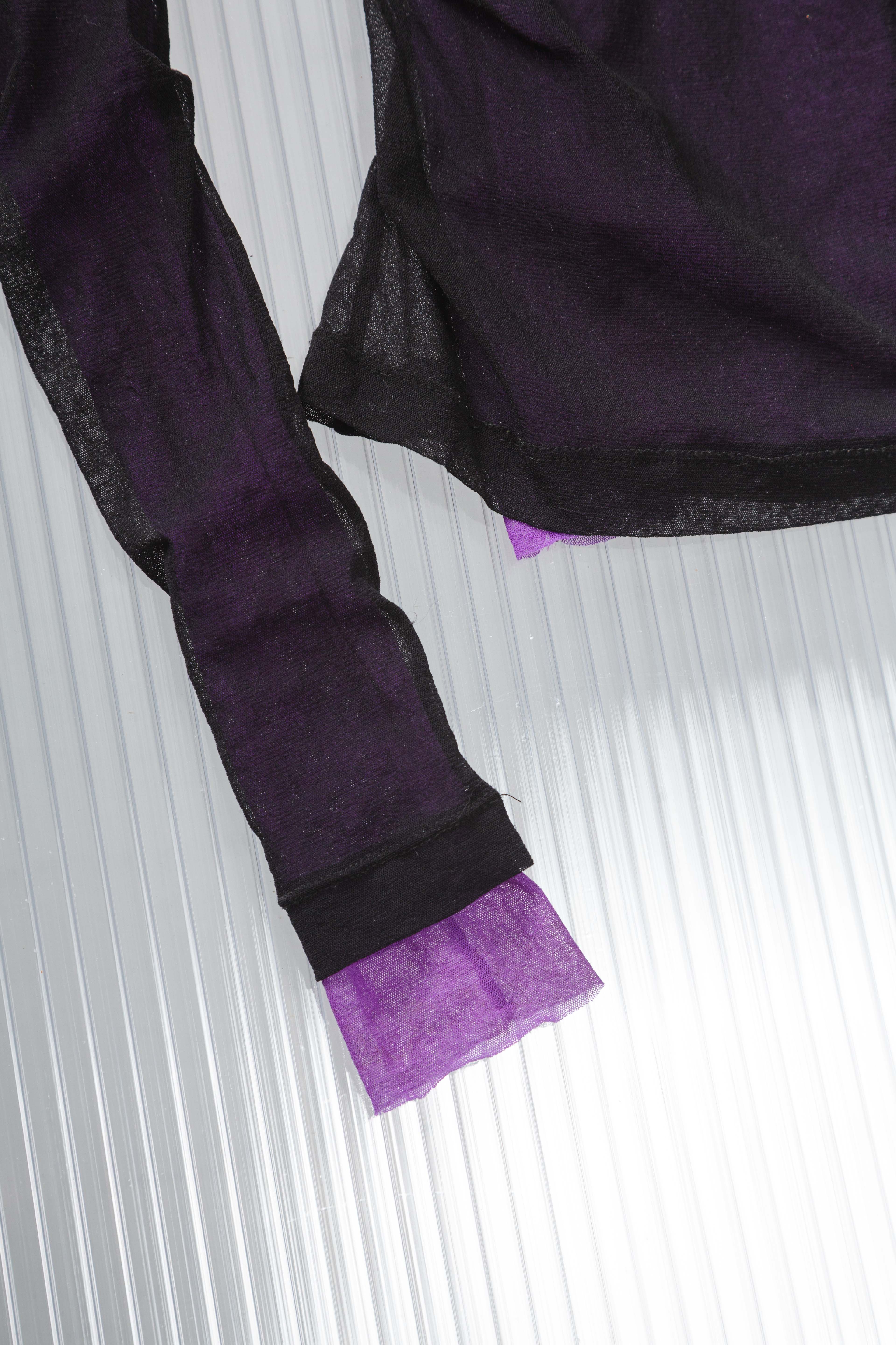 BLACK AND PURPLE MESH TOP