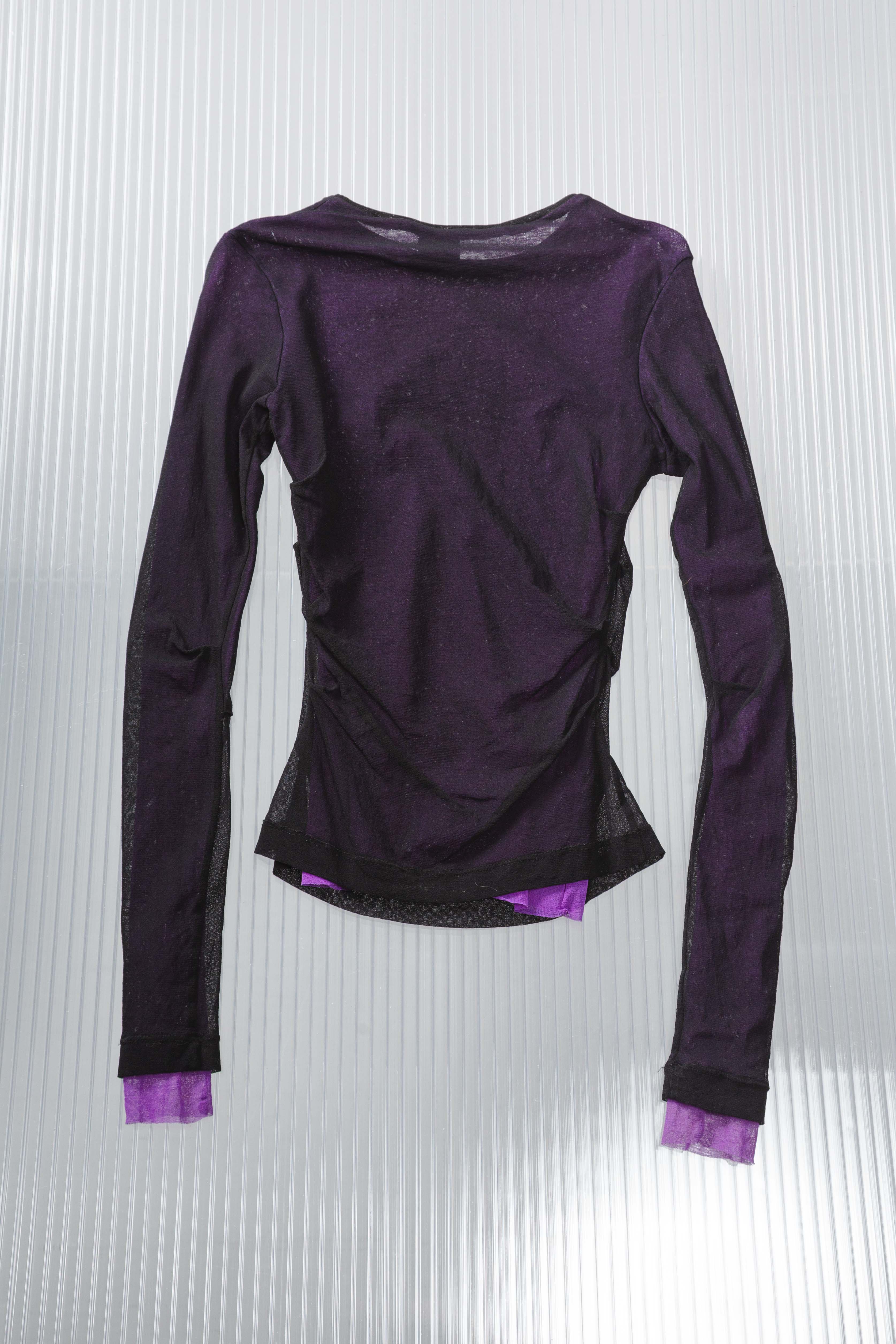 BLACK AND PURPLE MESH TOP