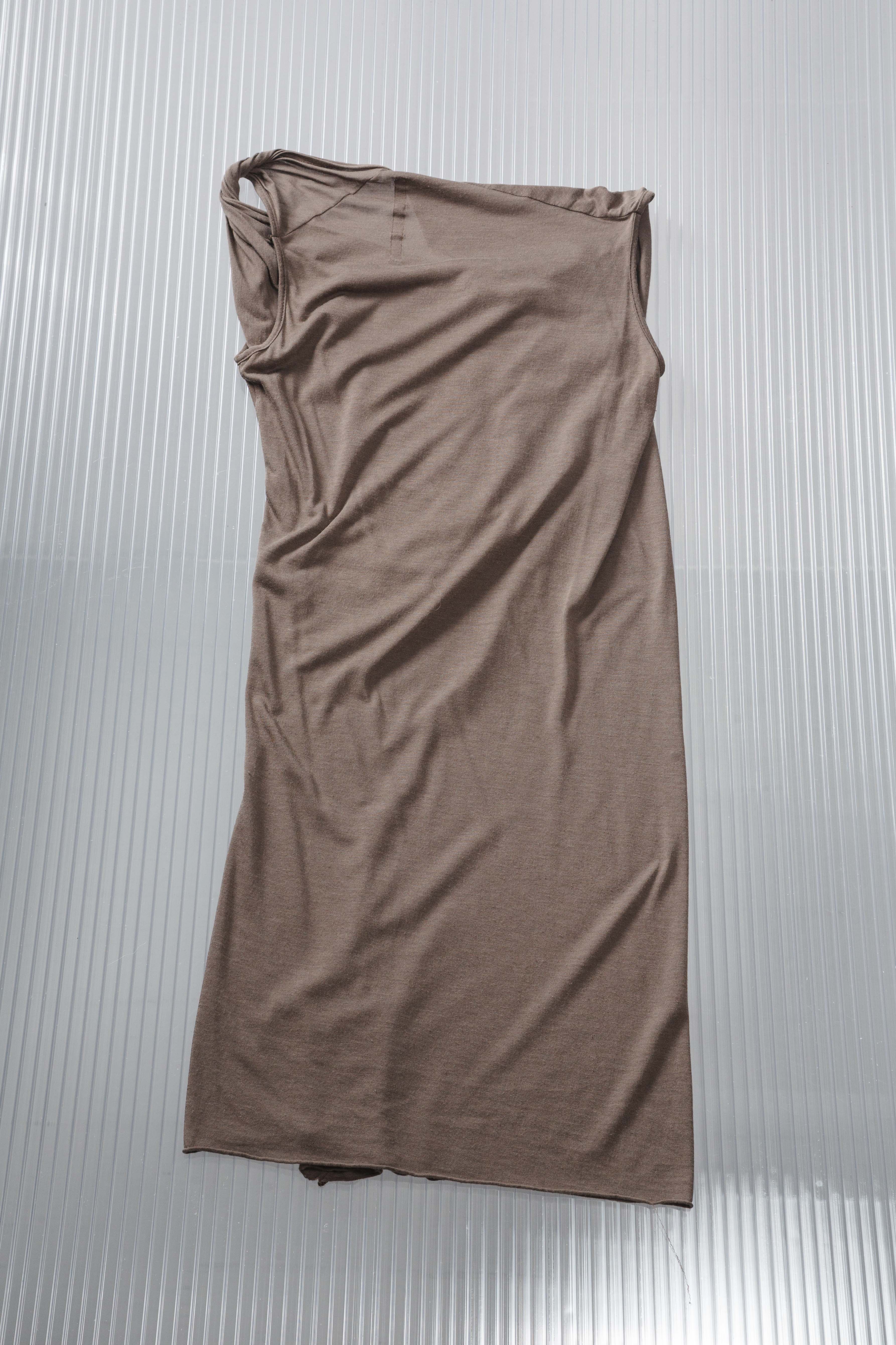 DRAPED COWL NECK TANK DRESS