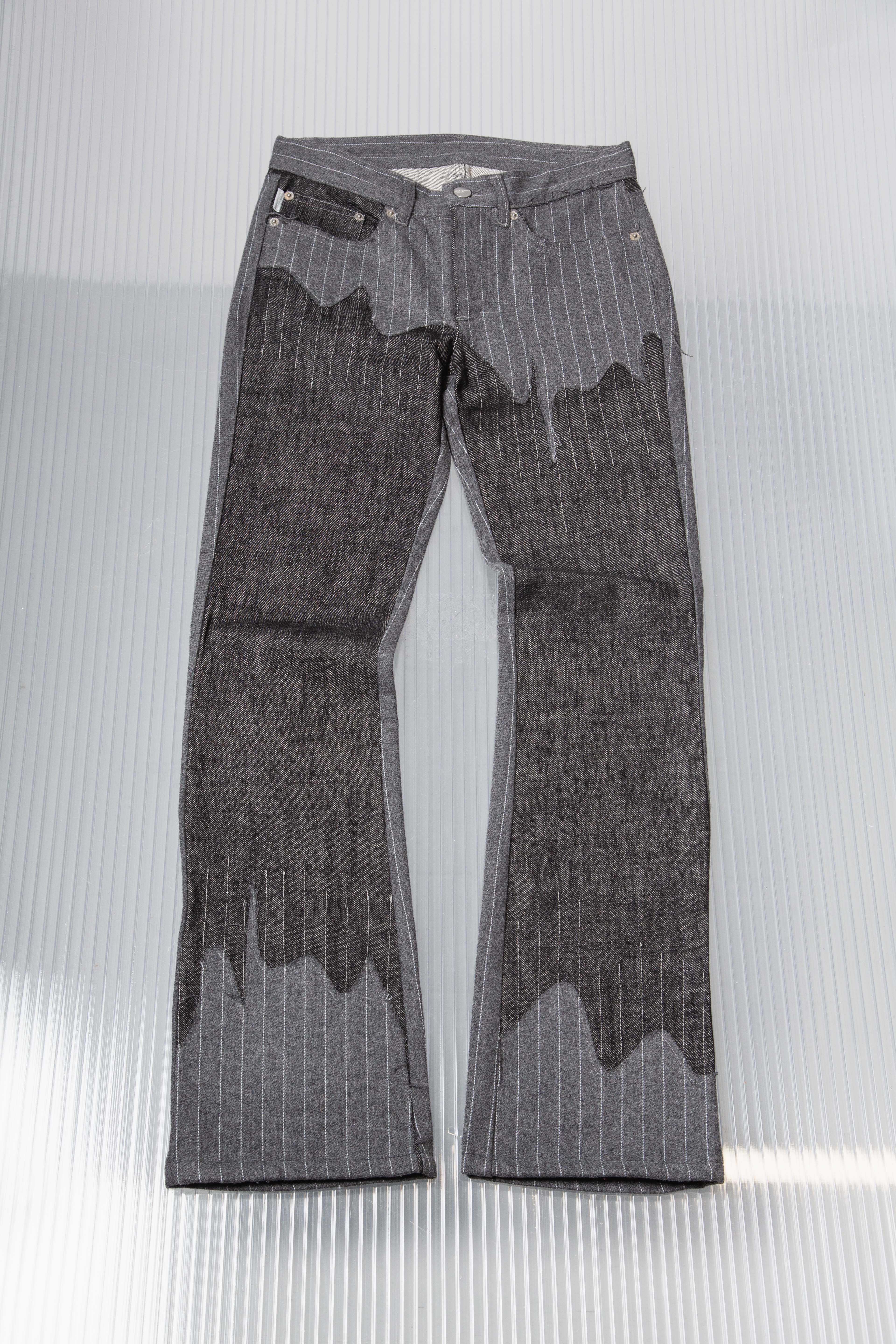 ICEBERG PATCHWORK STRIPED WOOL PANTS