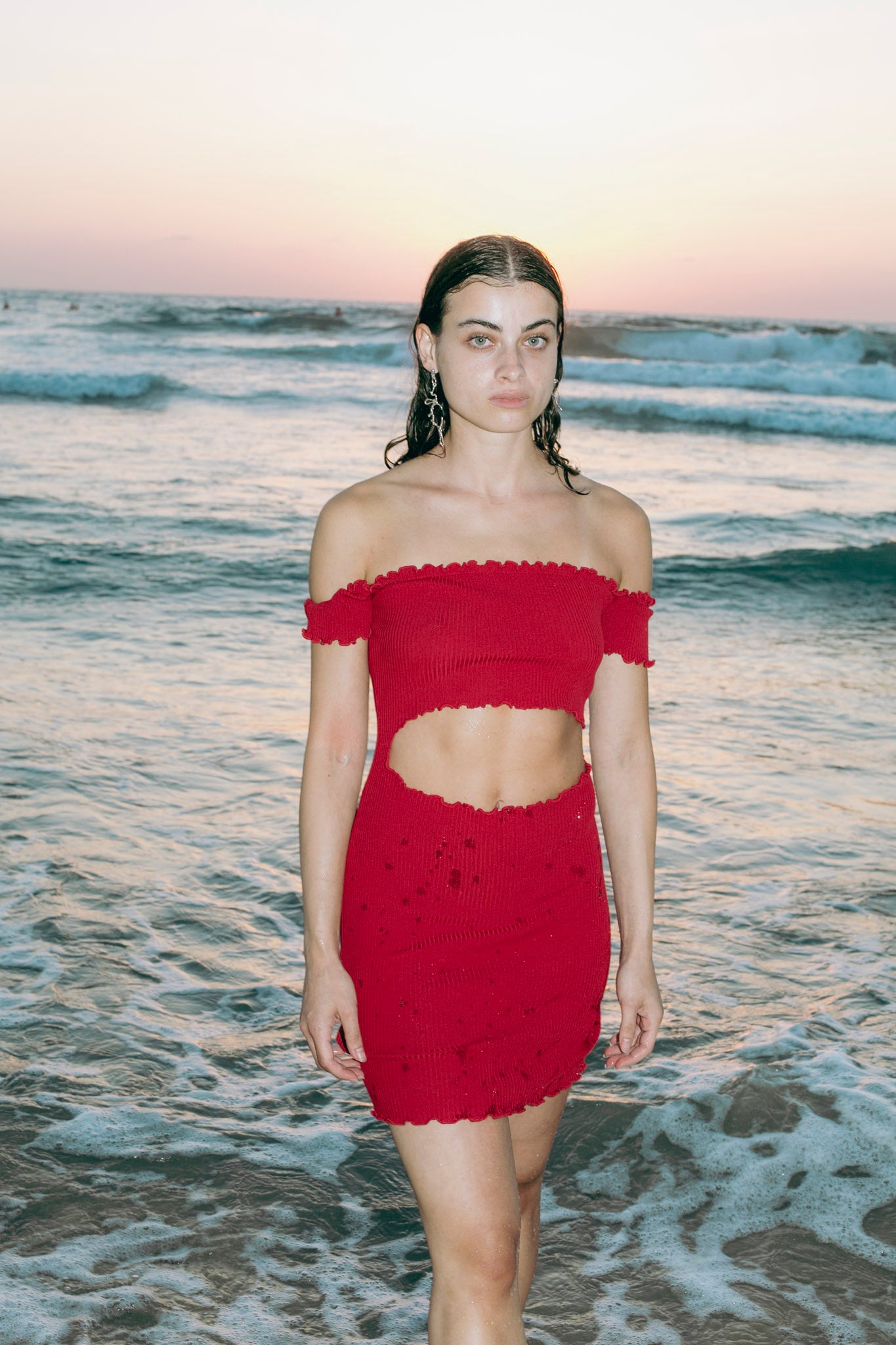 Rose Cutout Mini Dress