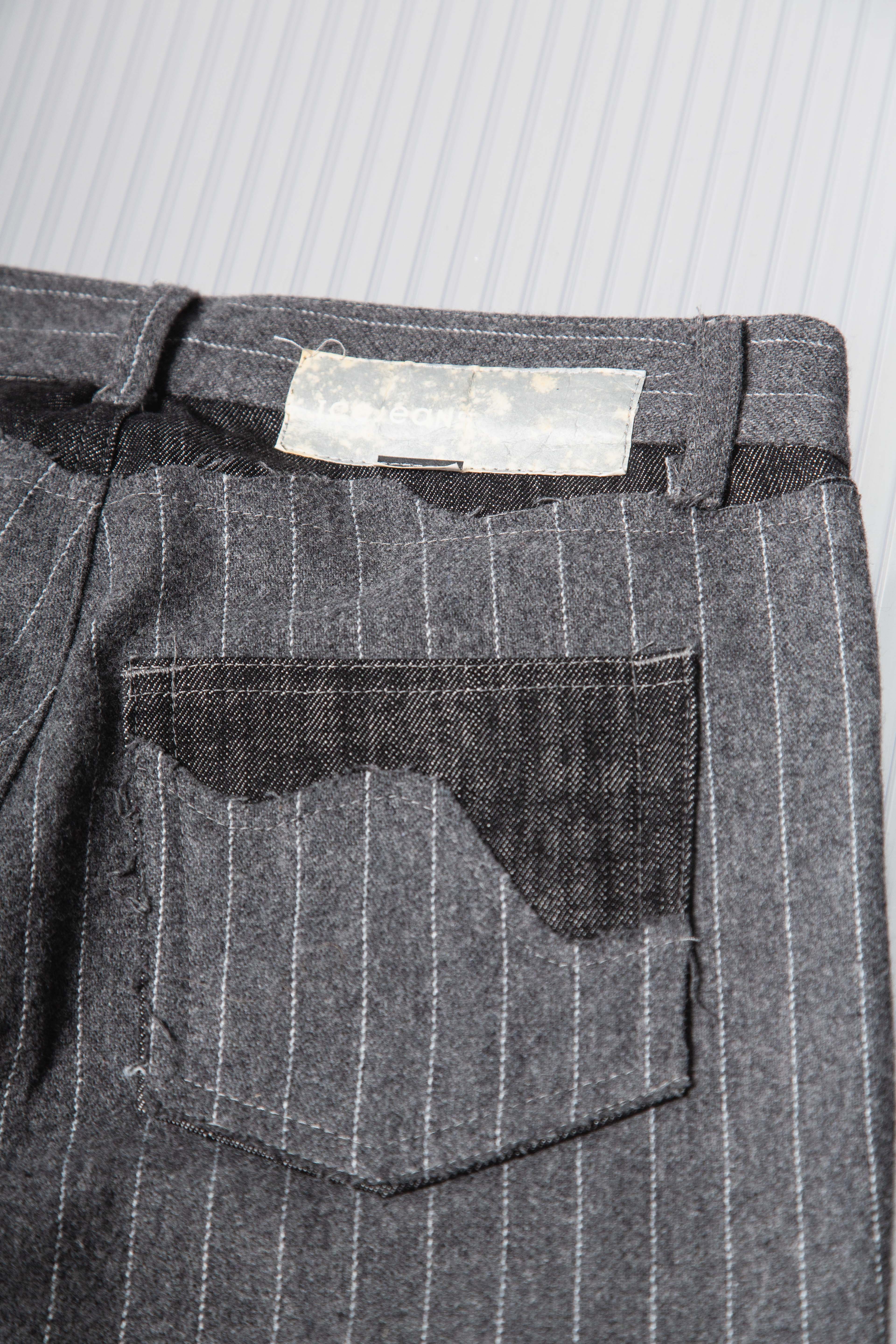ICEBERG PATCHWORK STRIPED WOOL PANTS