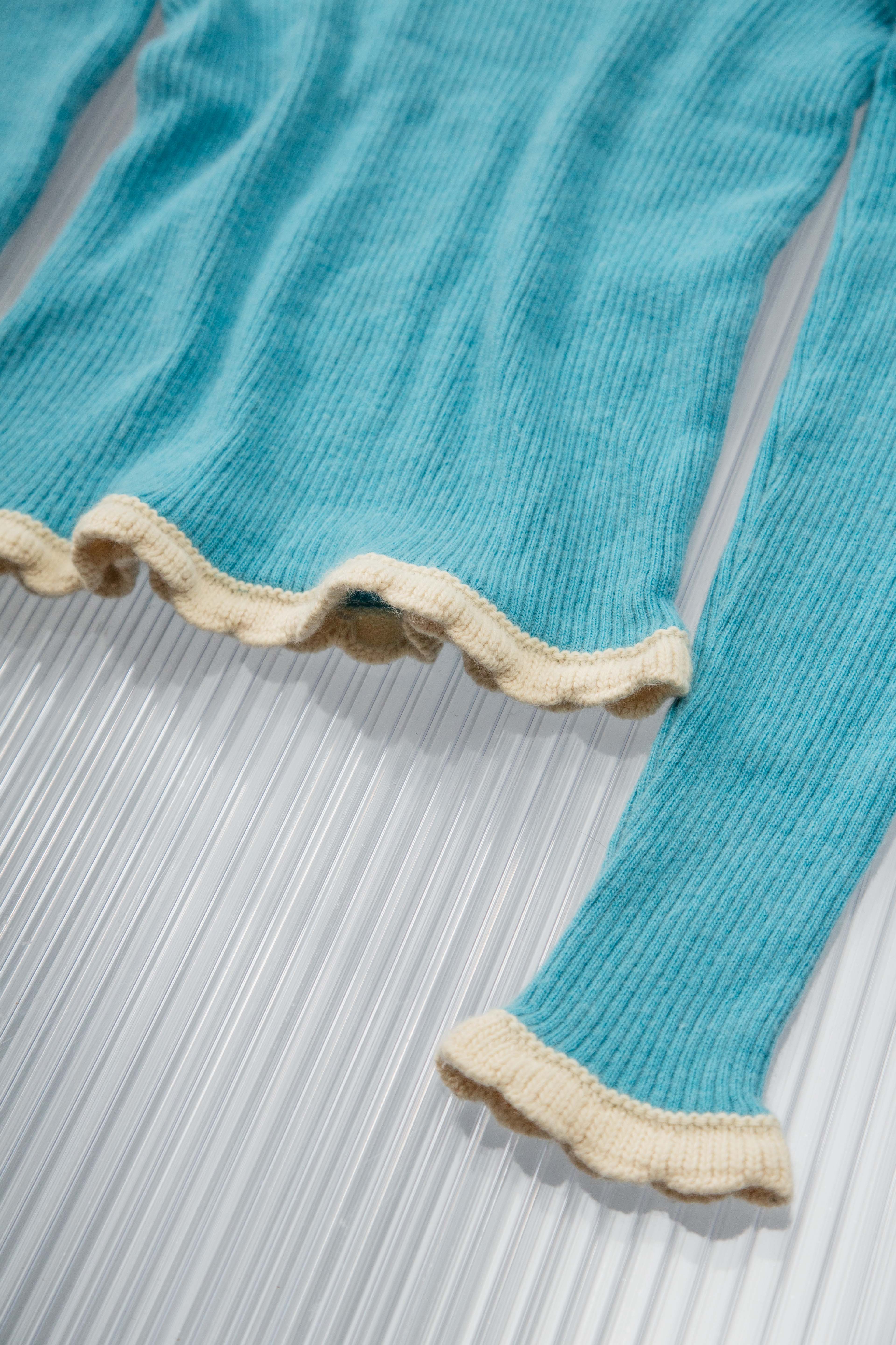 BLUEISH WOOL RIBBED SWEATER