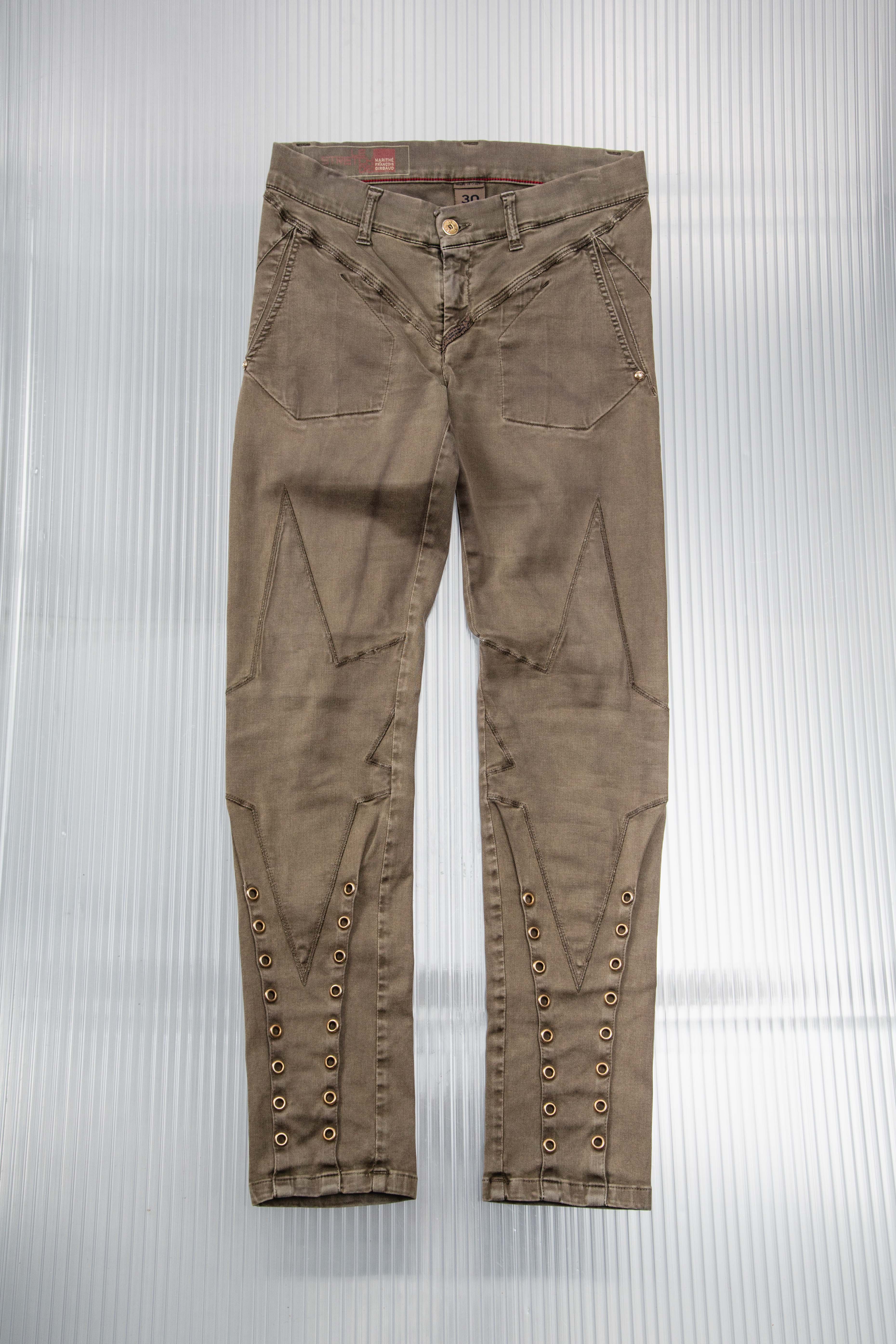 MFG BROWN STUDDED SKINNY PANTS