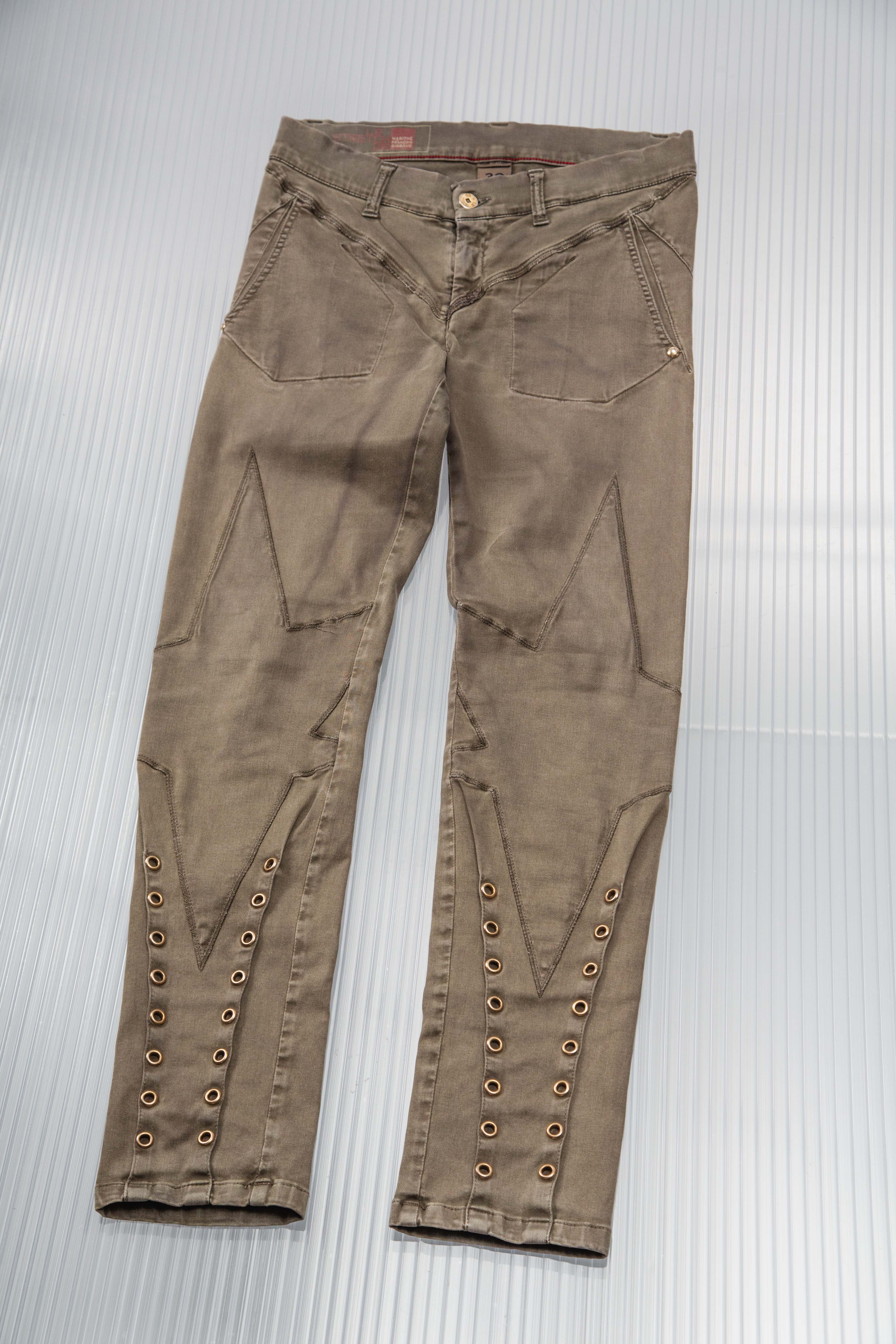 MFG BROWN STUDDED SKINNY PANTS