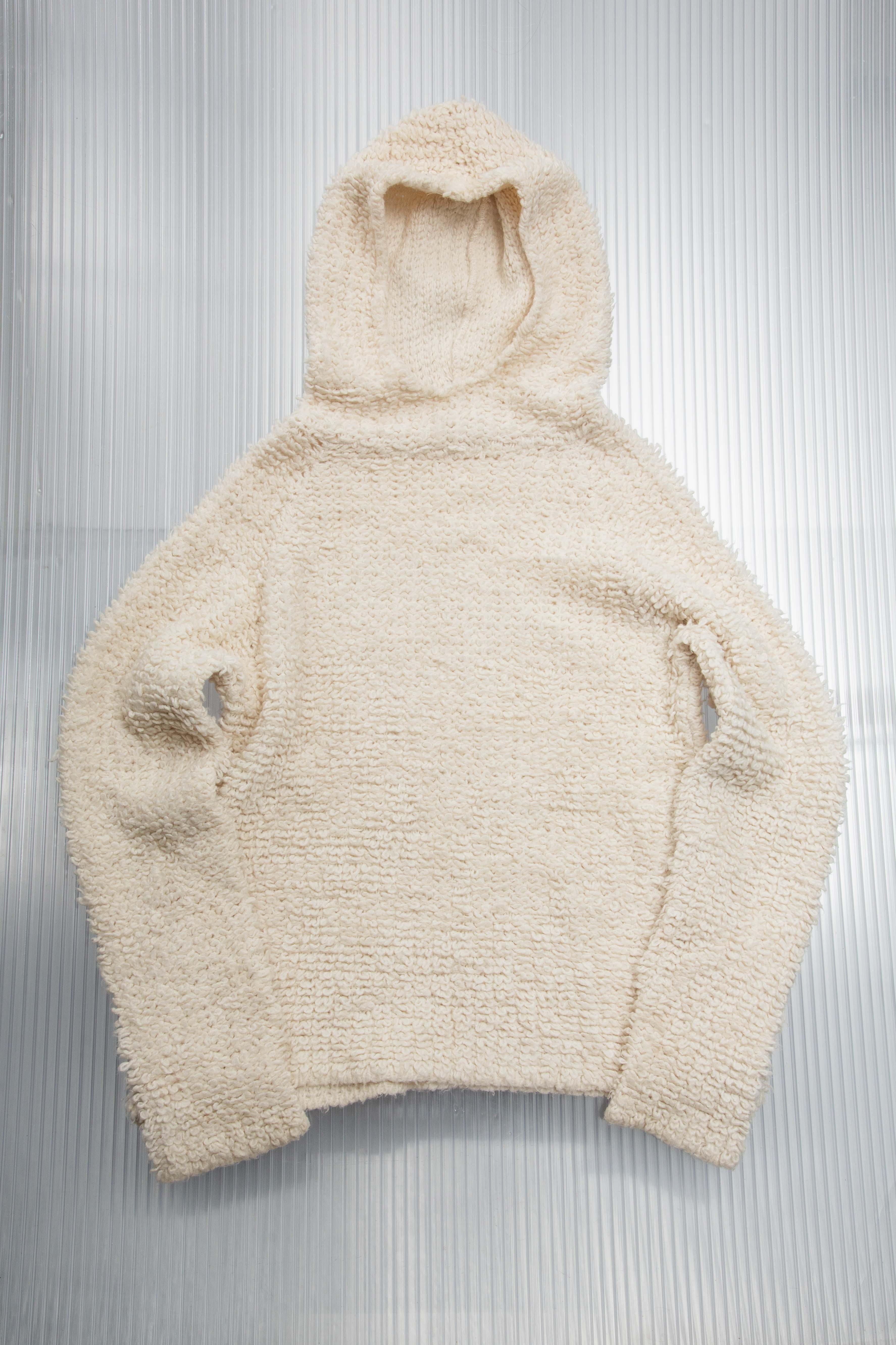 WOOL FUZZY HOODED SWEATER